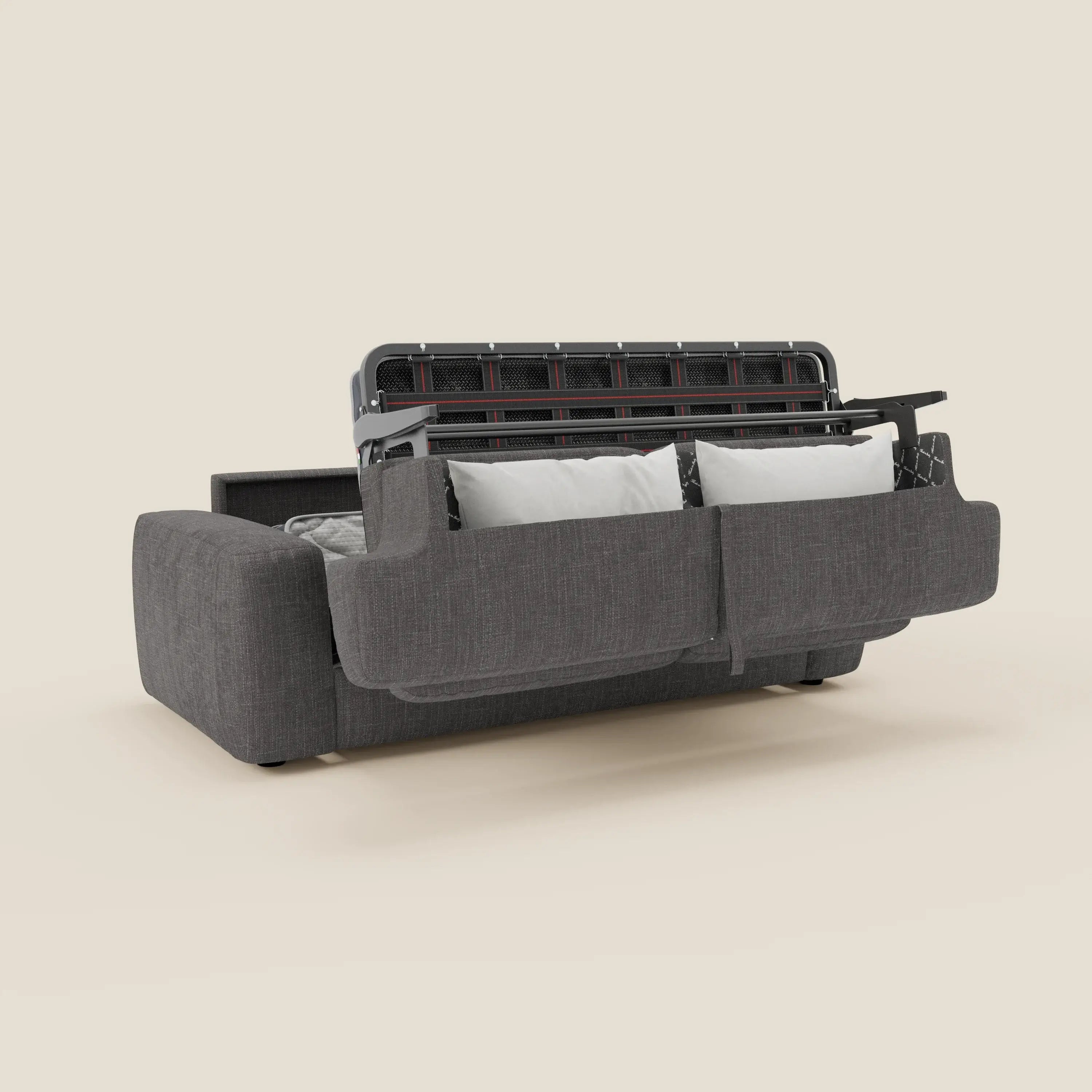 Cloud Canapé convertible matelas H17 cm avec coussins souples en tissu imperméable T06 anthracite