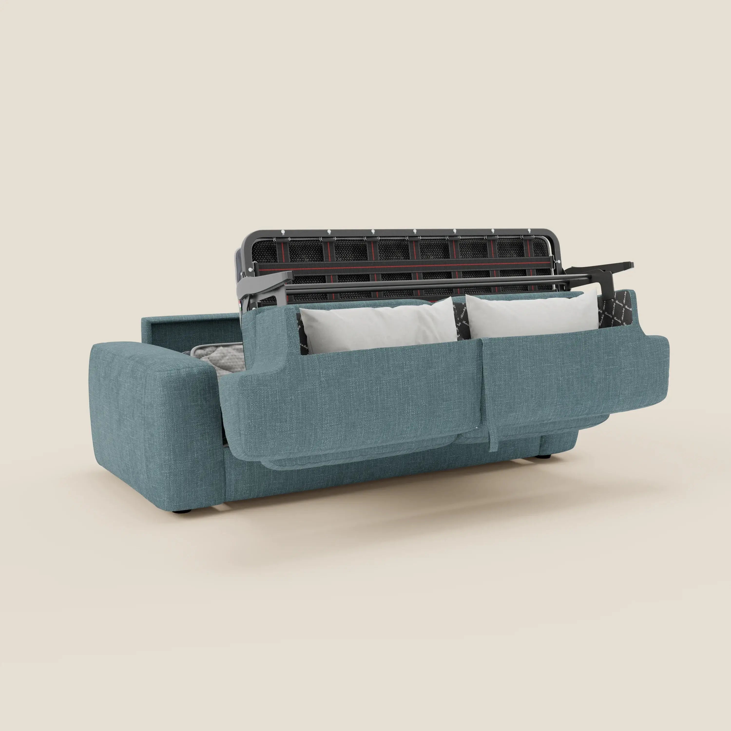 Cloud Canapé convertible matelas H17 cm avec coussins souples en tissu imperméable T06 bleu ciel