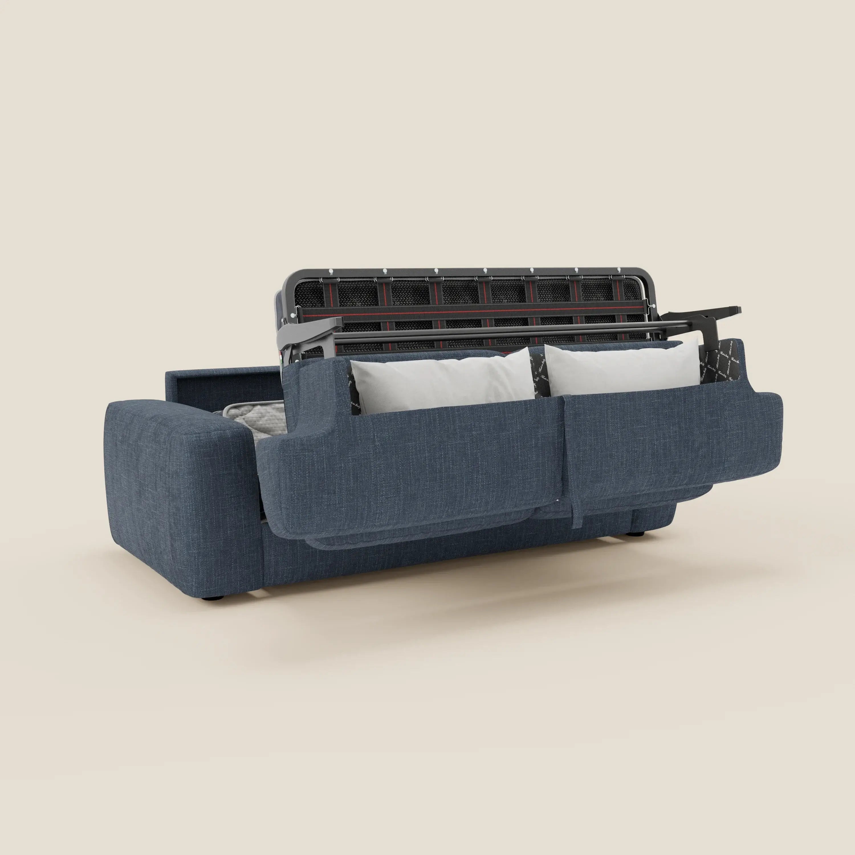 Cloud Canapé convertible matelas H17 cm avec coussins souples en tissu imperméable T06 bleu