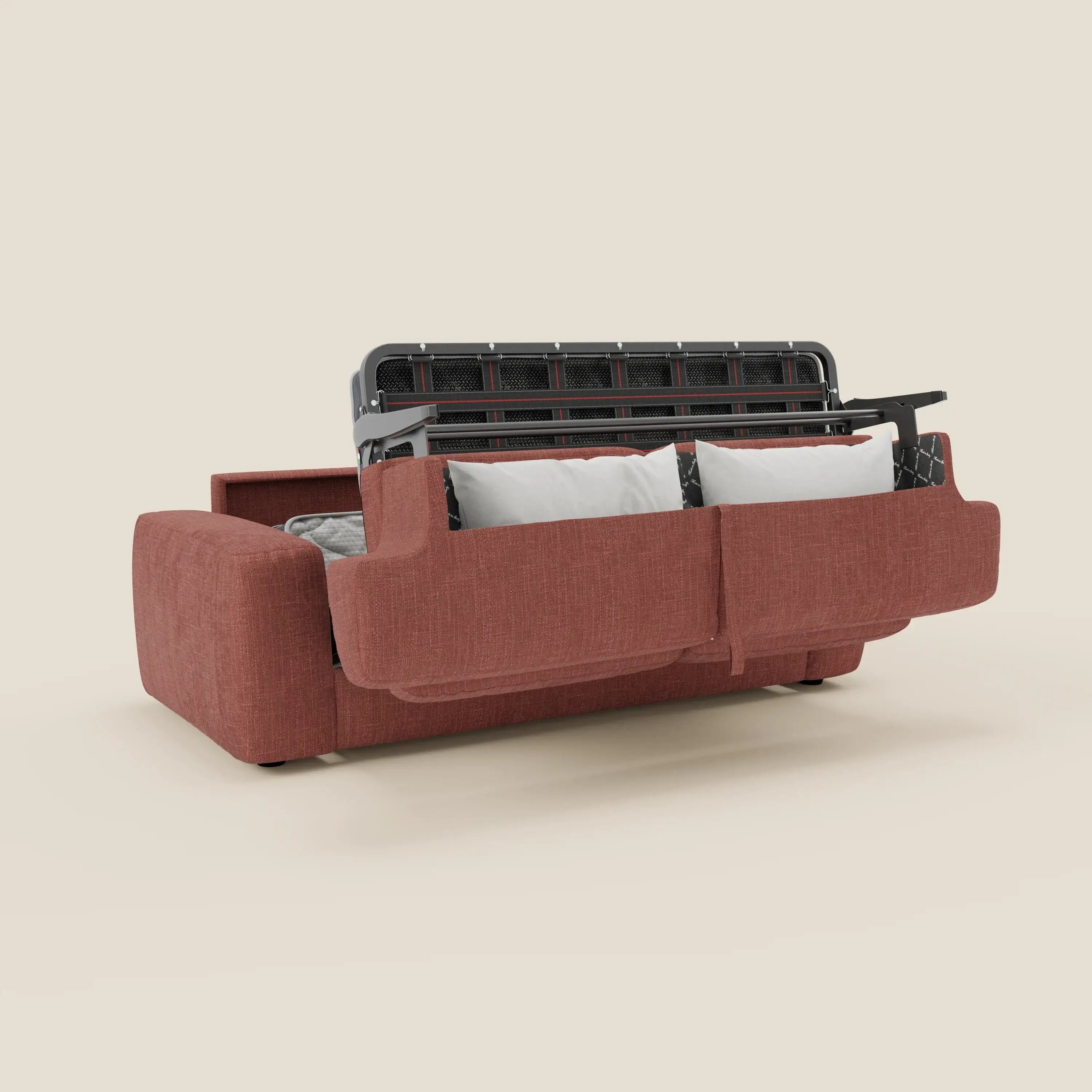 Cloud Canapé convertible matelas H17 cm avec coussins souples en tissu imperméable T06 corail