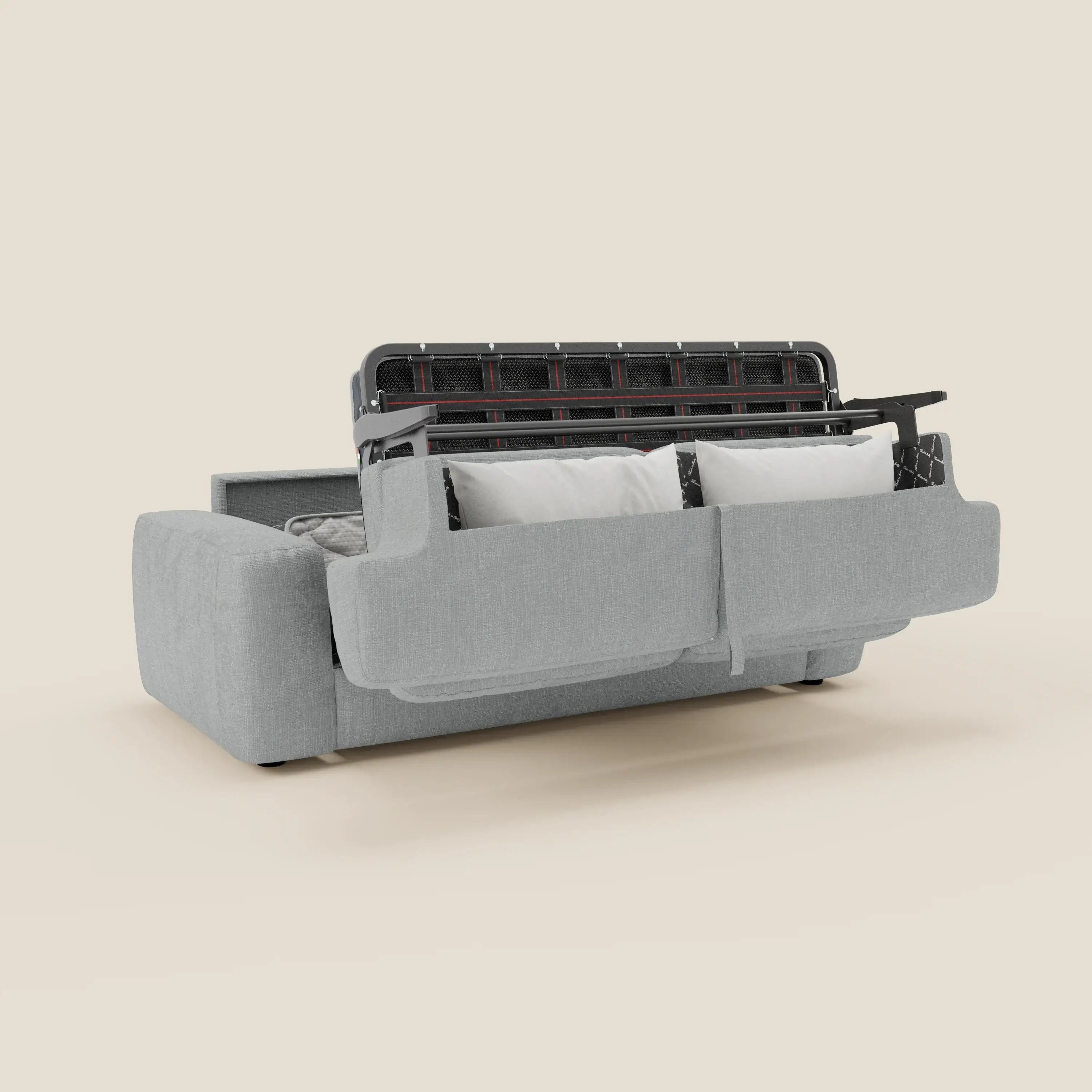 Cloud Canapé convertible matelas H17 cm avec coussins souples en tissu imperméable T06 bleu glacier