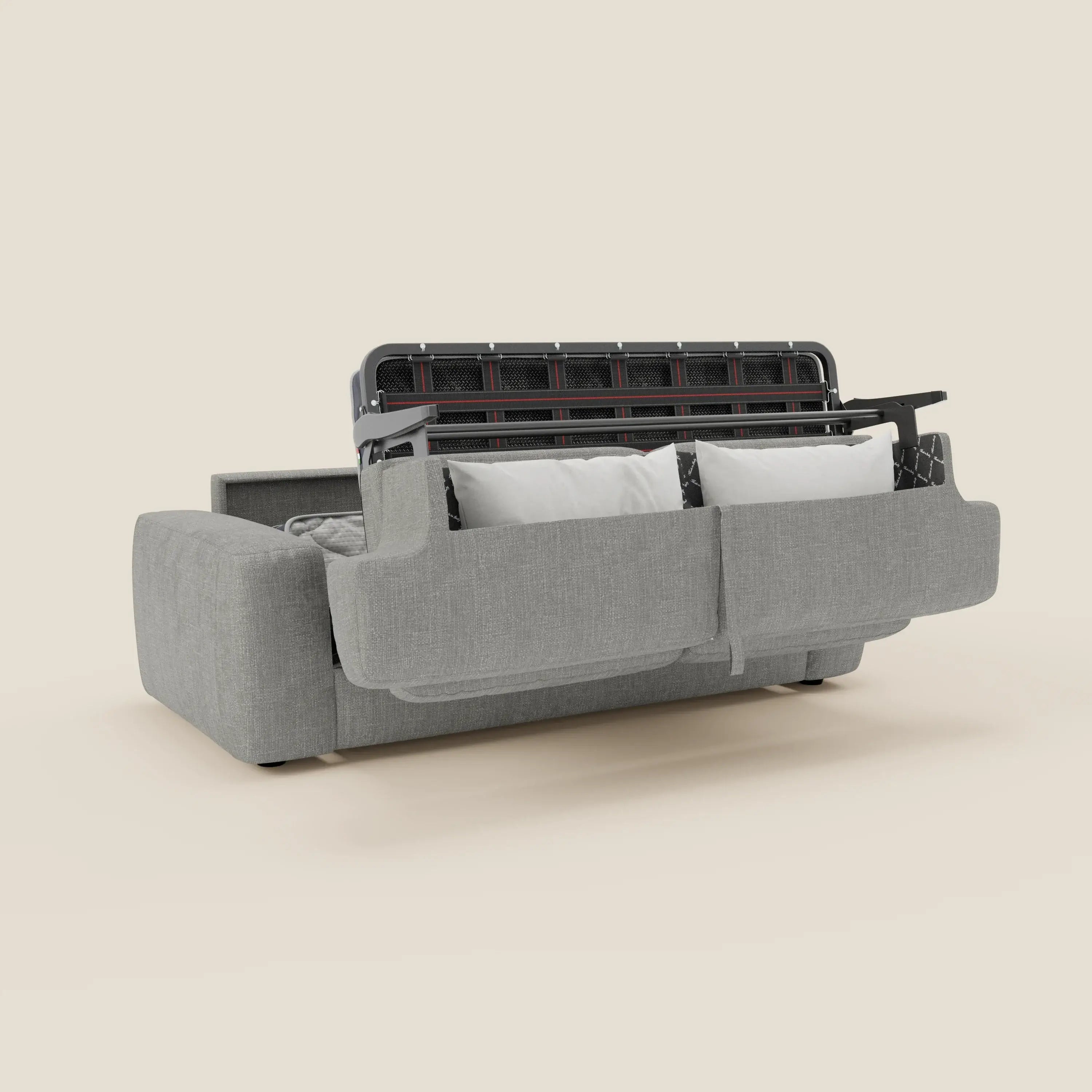 Cloud Canapé convertible matelas H17 cm avec coussins souples en tissu imperméable T06 gris