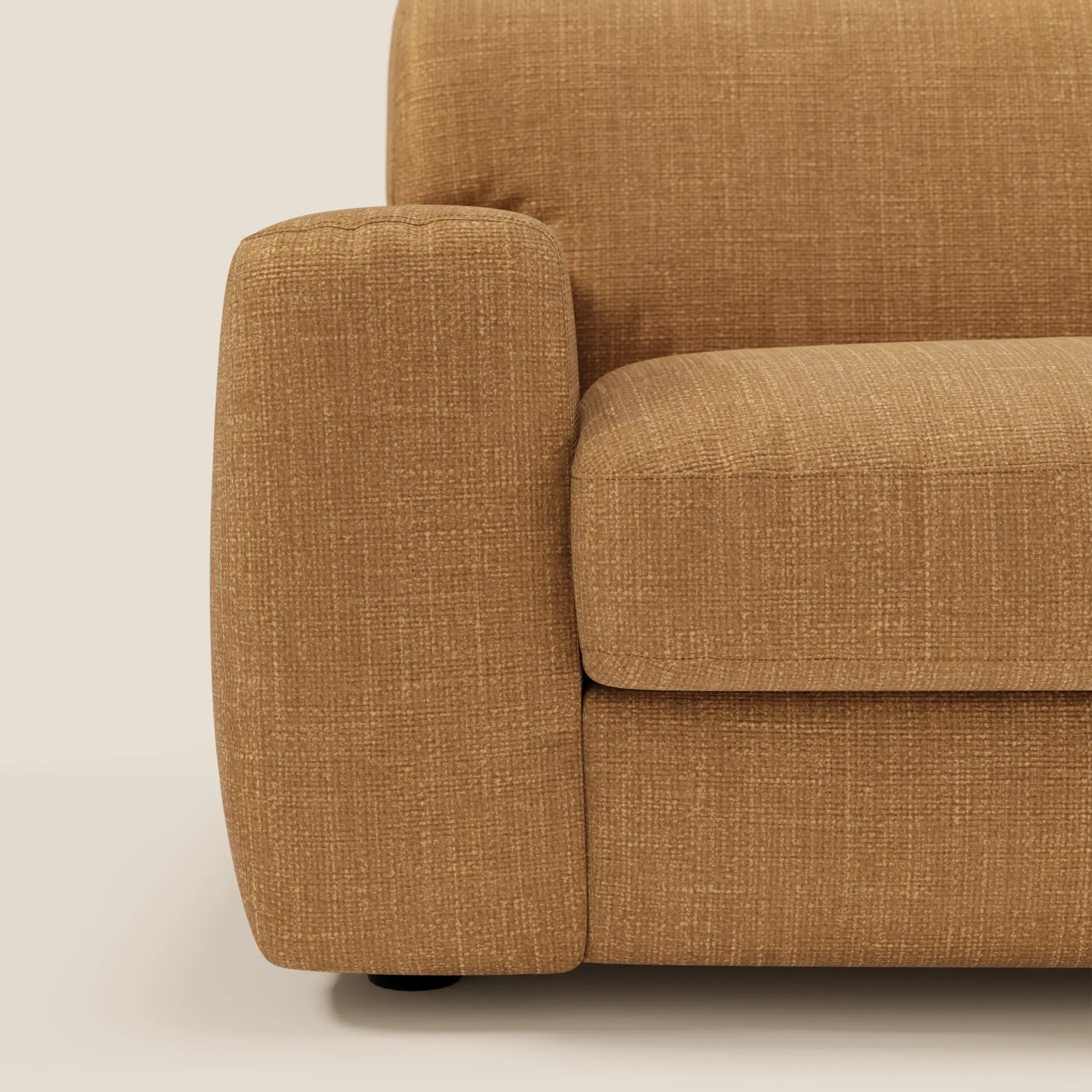 Cloud Canapé convertible matelas H17 cm avec coussins souples en tissu imperméable T06 ocre