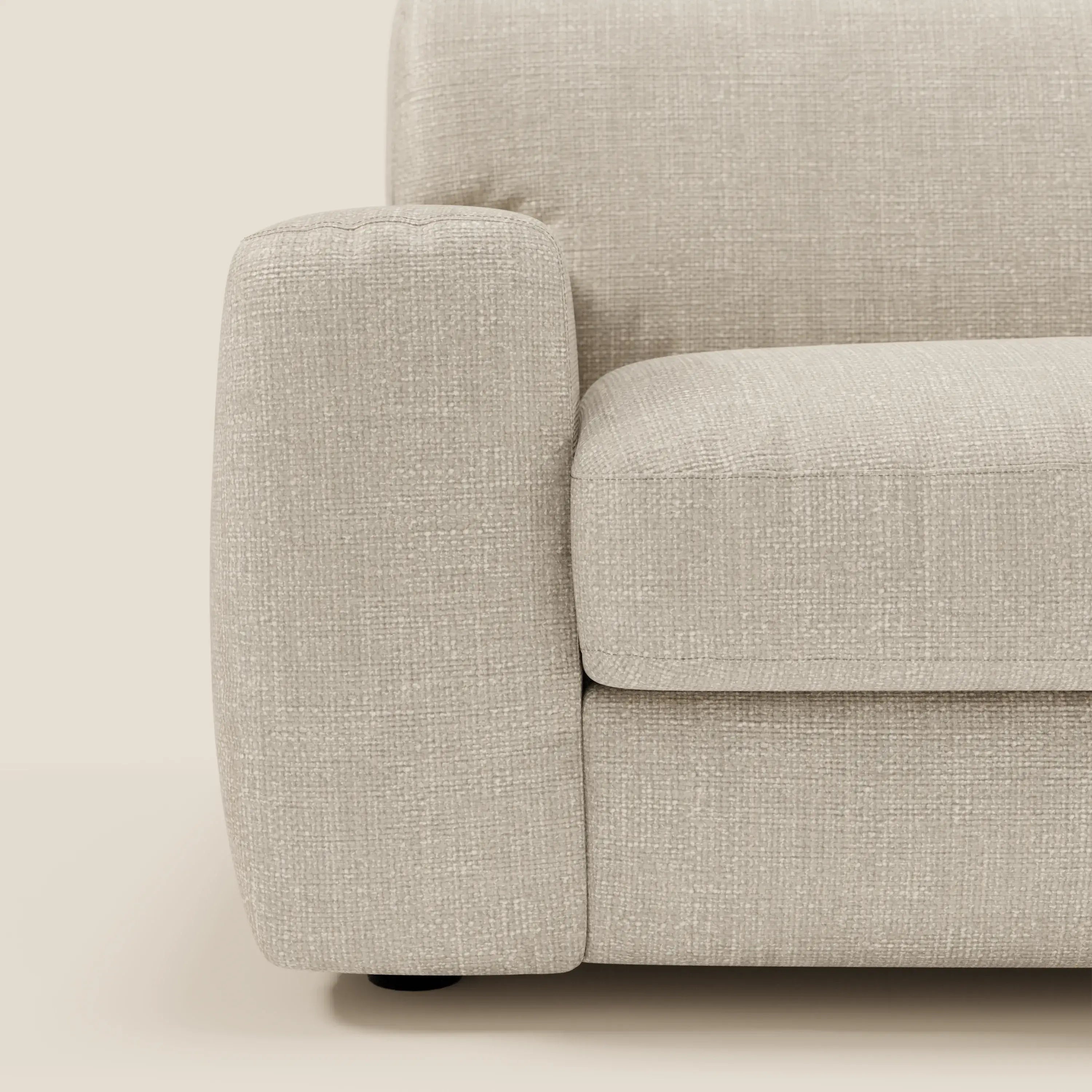 Cloud Canapé convertible matelas H17 cm avec coussins souples en tissu imperméable T06 crème