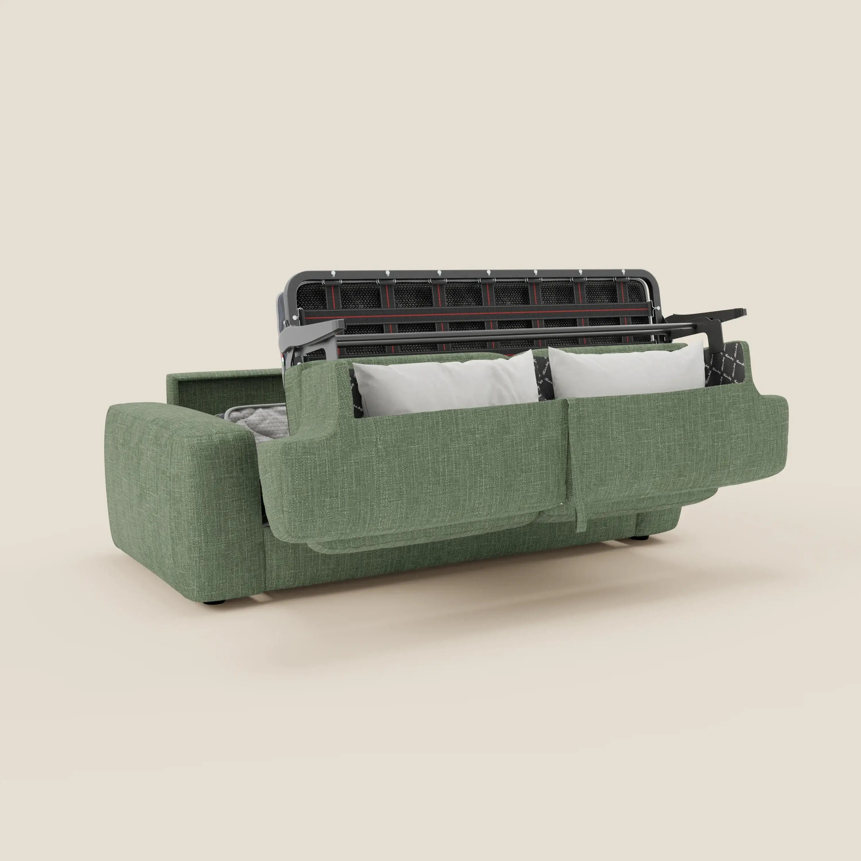 Cloud Canapé convertible matelas H17 cm avec coussins souples en tissu imperméable T06 vert