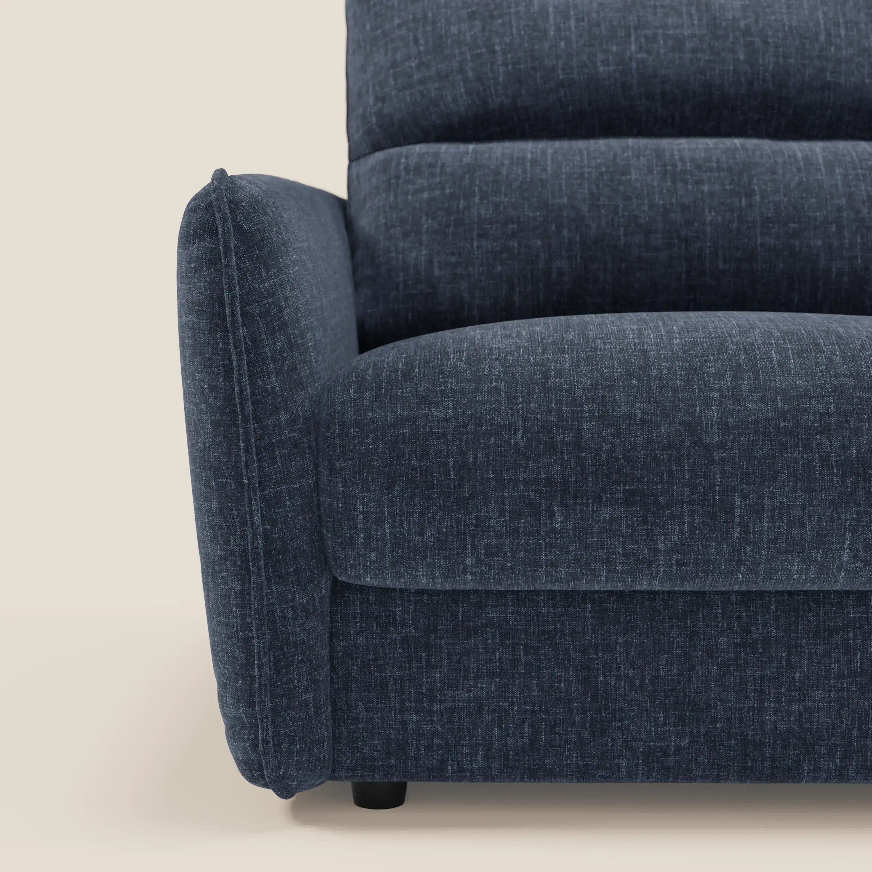 Elios Canapé convertible avec coussins de dossier souples en tissu détachable T24 bleu nuit