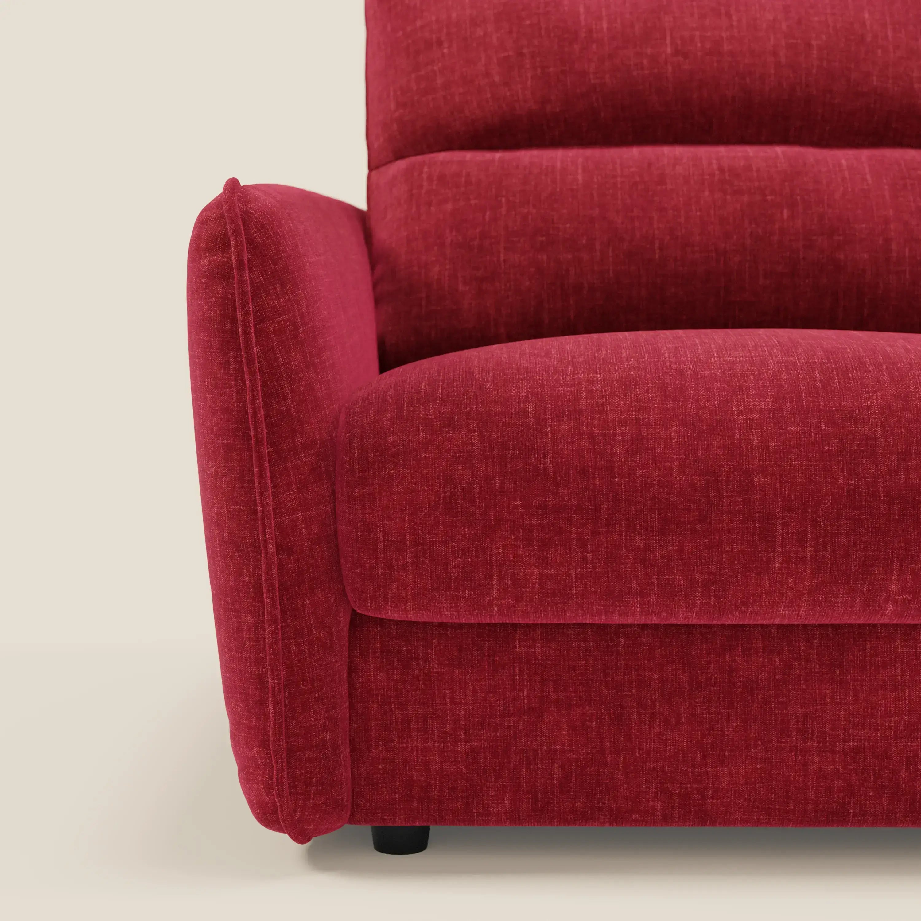 Elios Canapé convertible avec coussins de dossier souples en tissu détachable T24 bordeaux