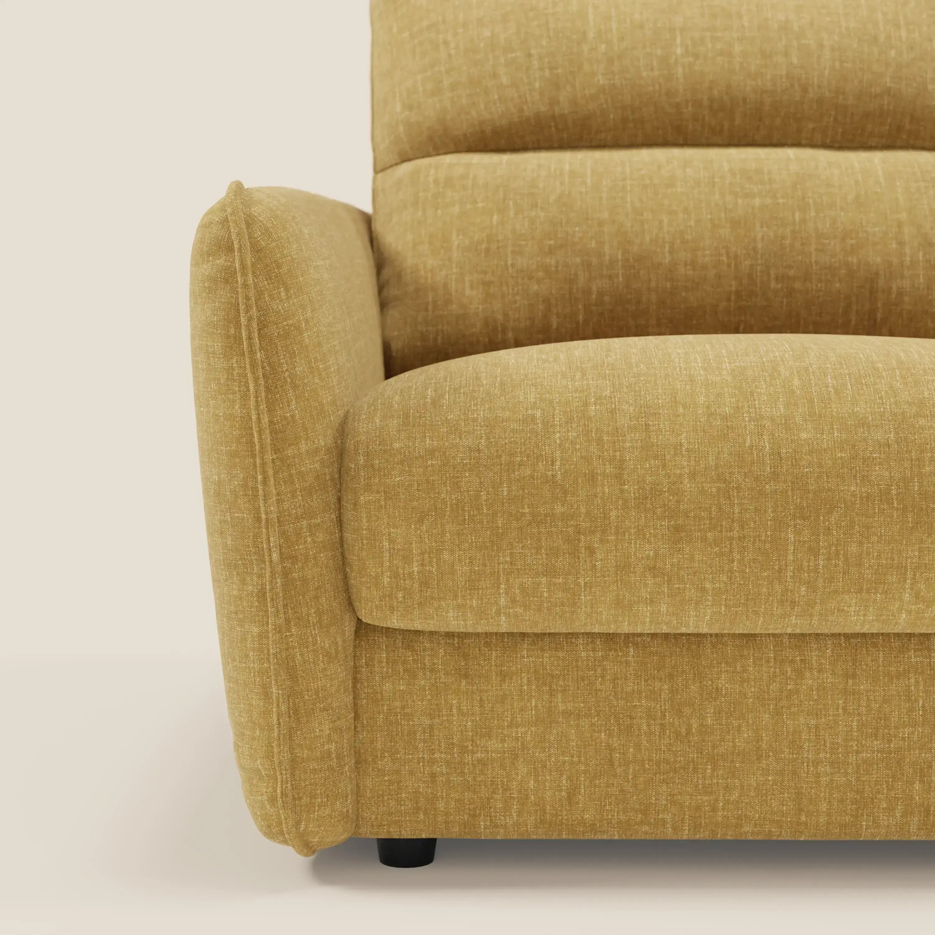 Elios Canapé convertible avec coussins de dossier souples en tissu détachable T24 jaune