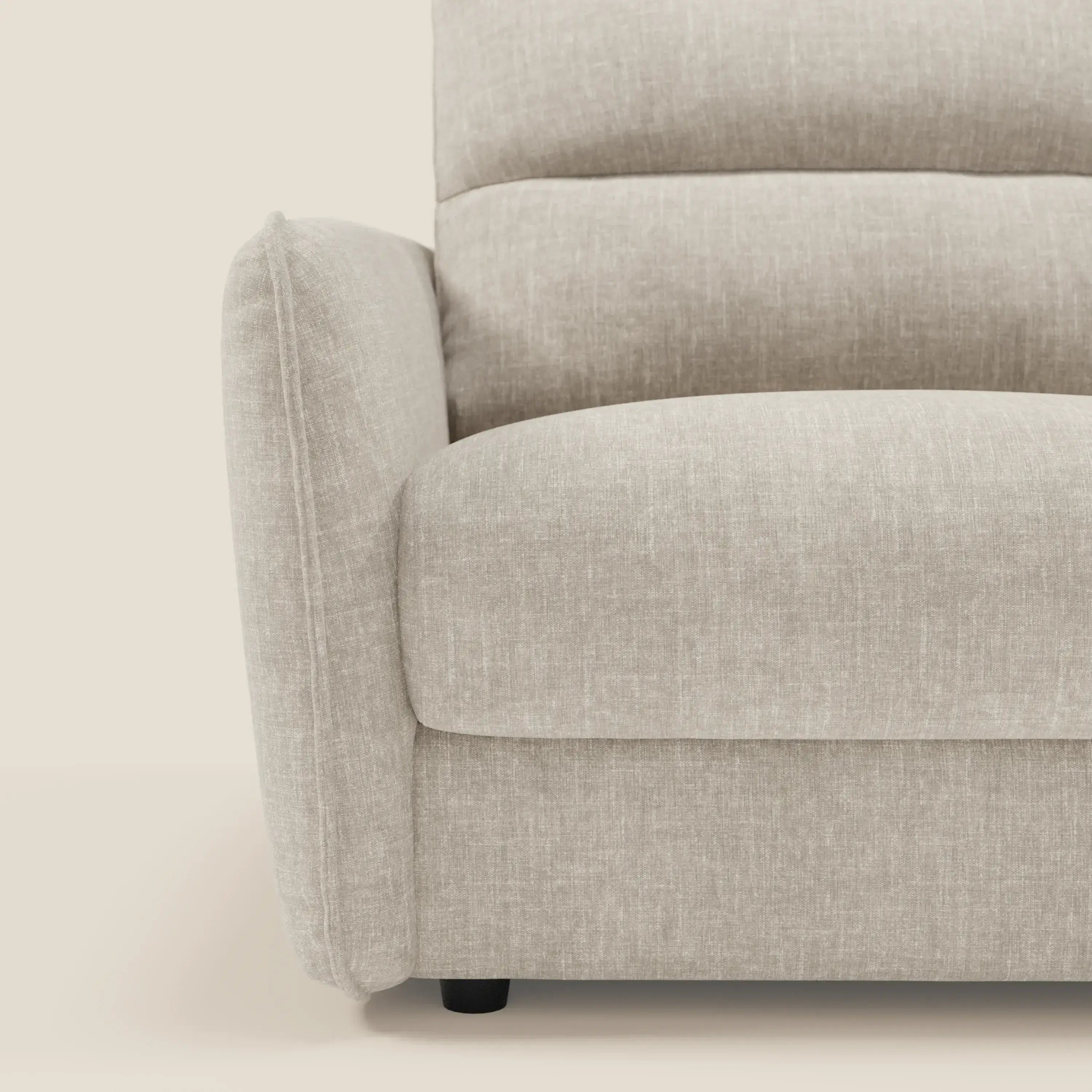 Elios Canapé convertible avec coussins de dossier souples en tissu détachable T24 blanc