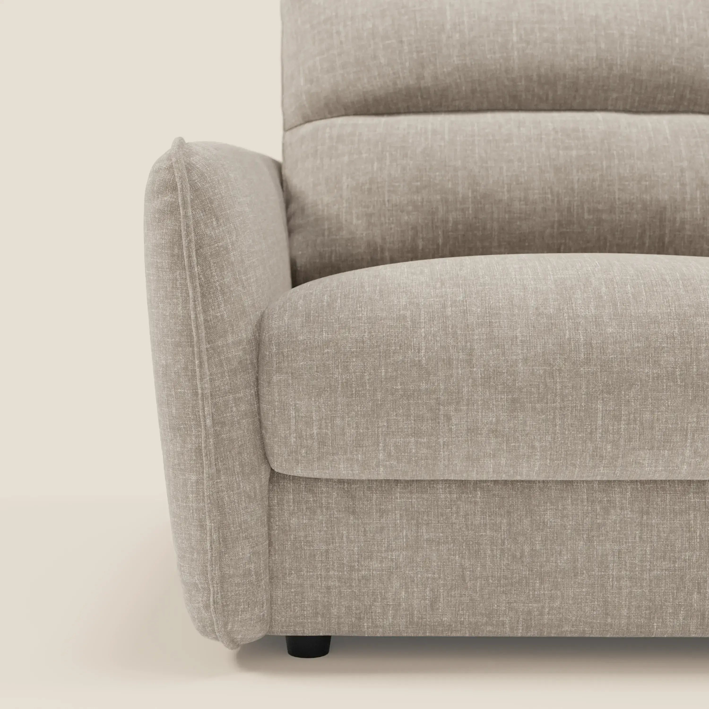 Elios Canapé convertible avec coussins de dossier souples en tissu détachable T24 lin clair