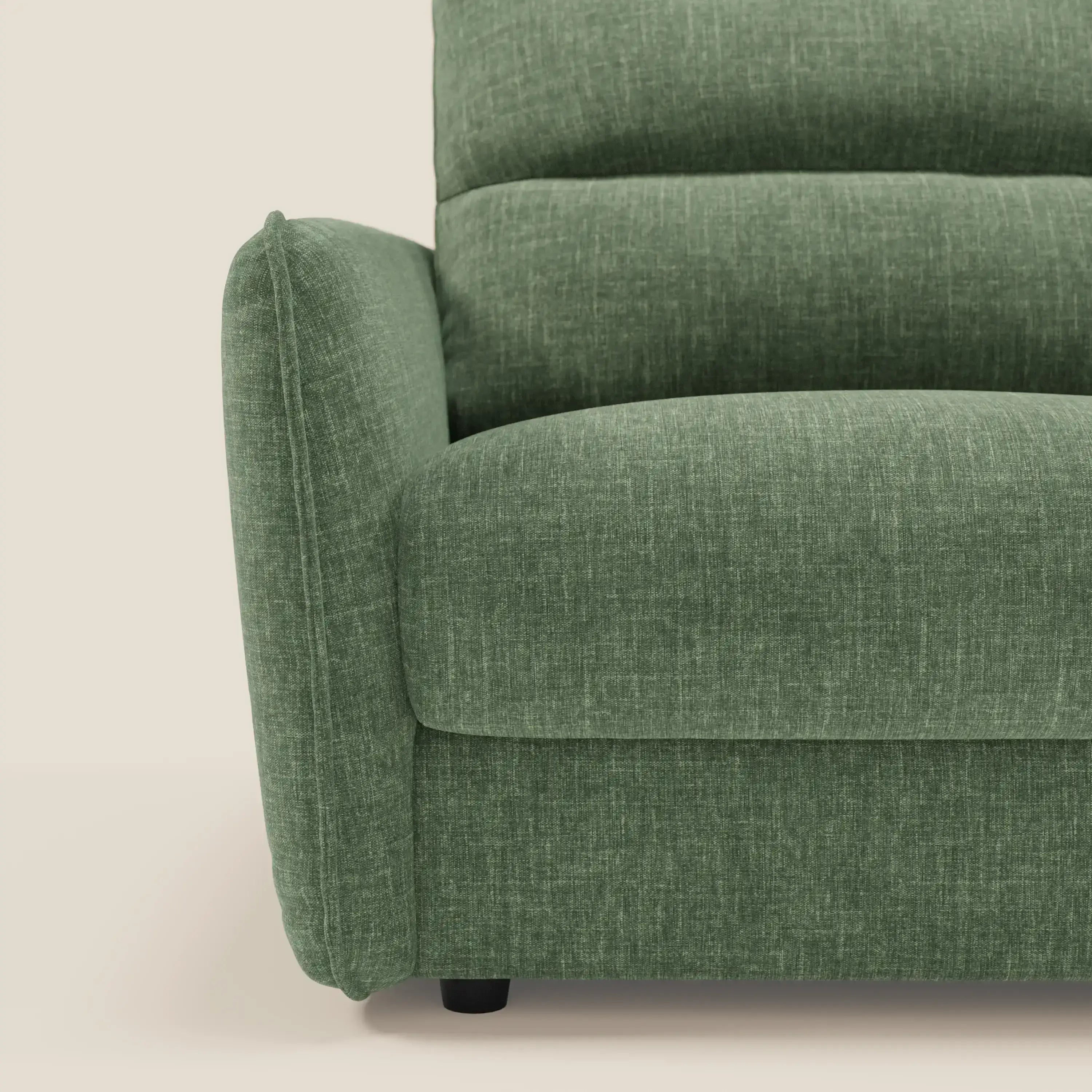 Elios Canapé convertible avec coussins de dossier souples en tissu détachable T24 vert olive