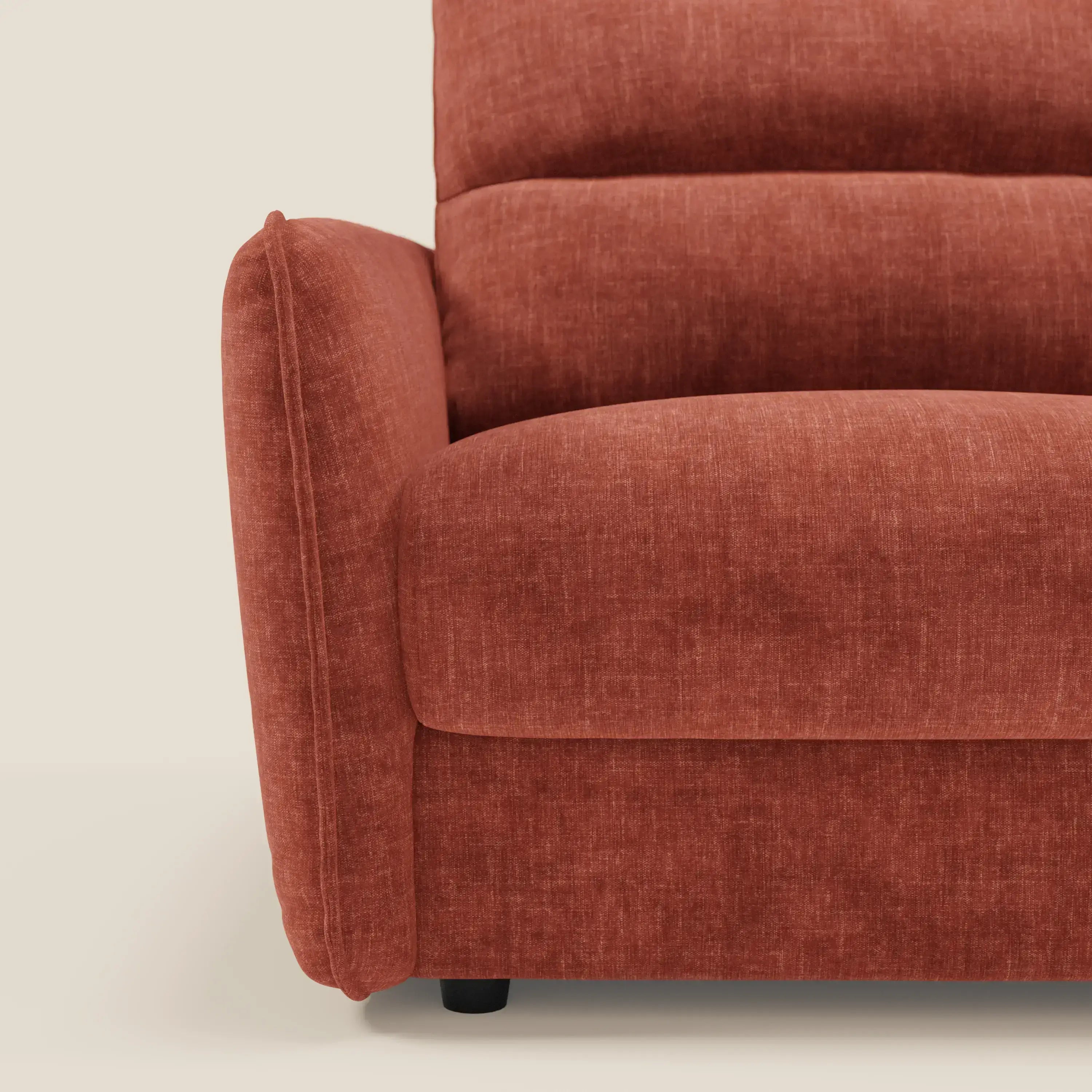 Elios Canapé convertible avec coussins de dossier souples en tissu détachable T24 rouille