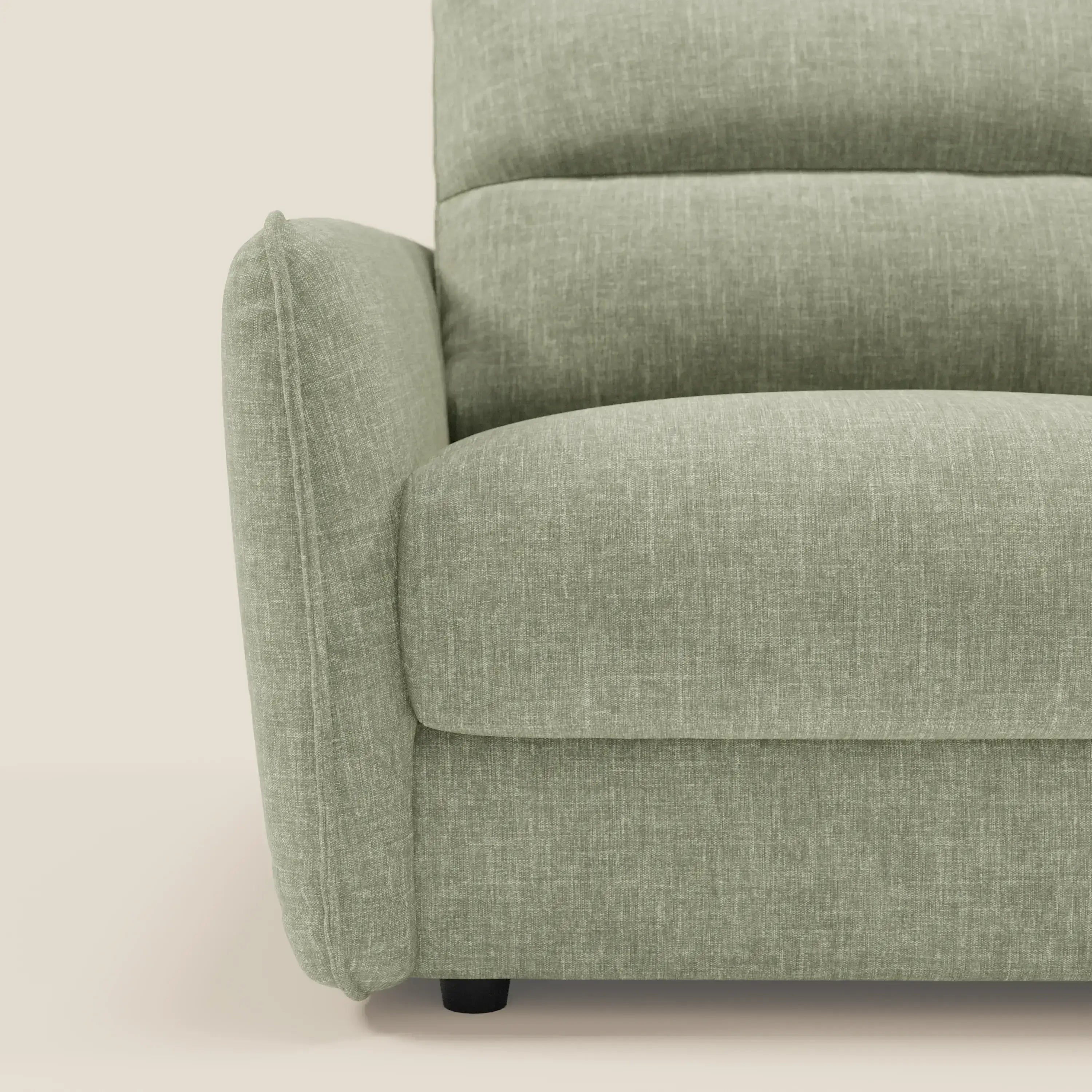 Elios Canapé convertible avec coussins de dossier souples en tissu détachable T24 vert sauge