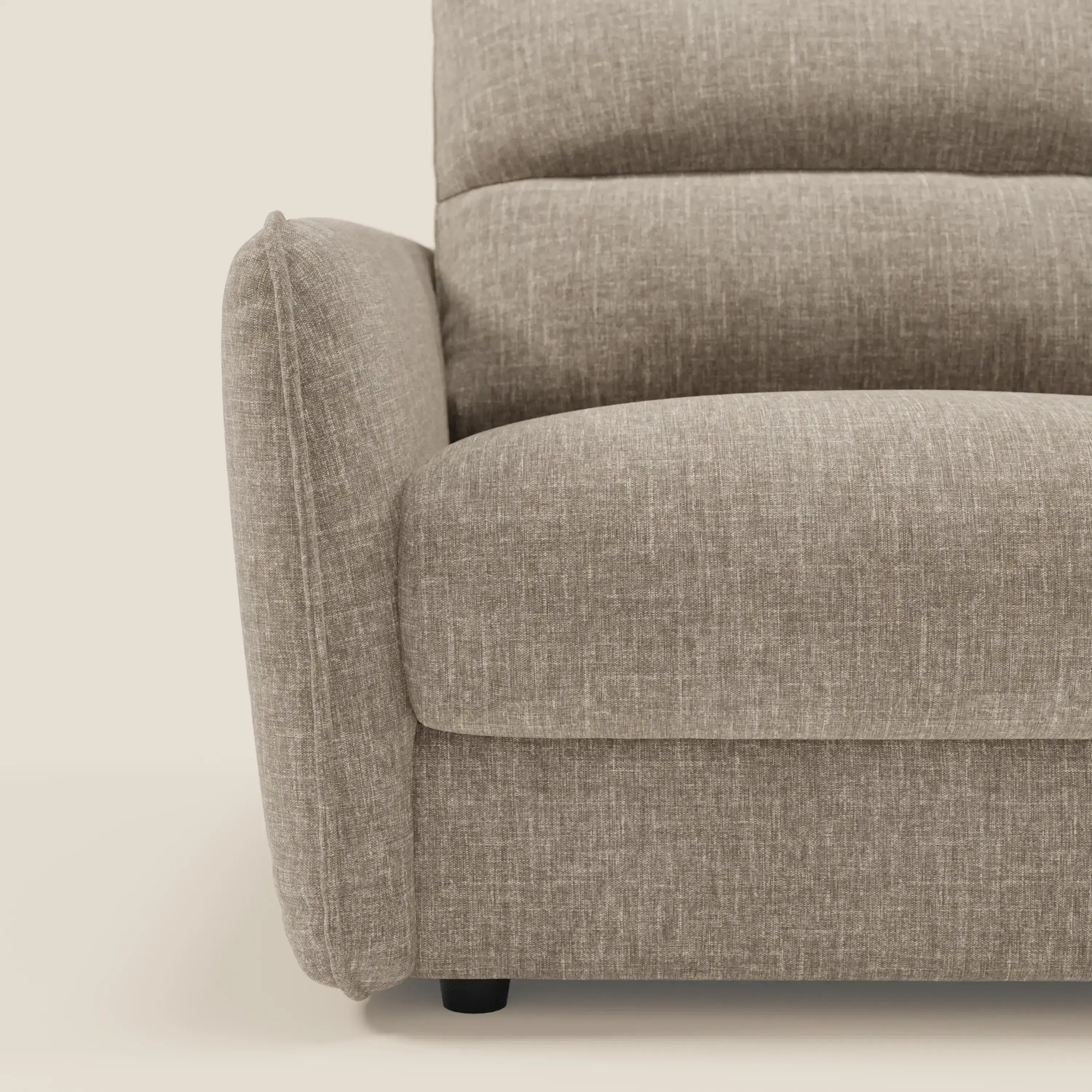 Elios Canapé convertible avec coussins de dossier souples en tissu détachable T24 brun taupe