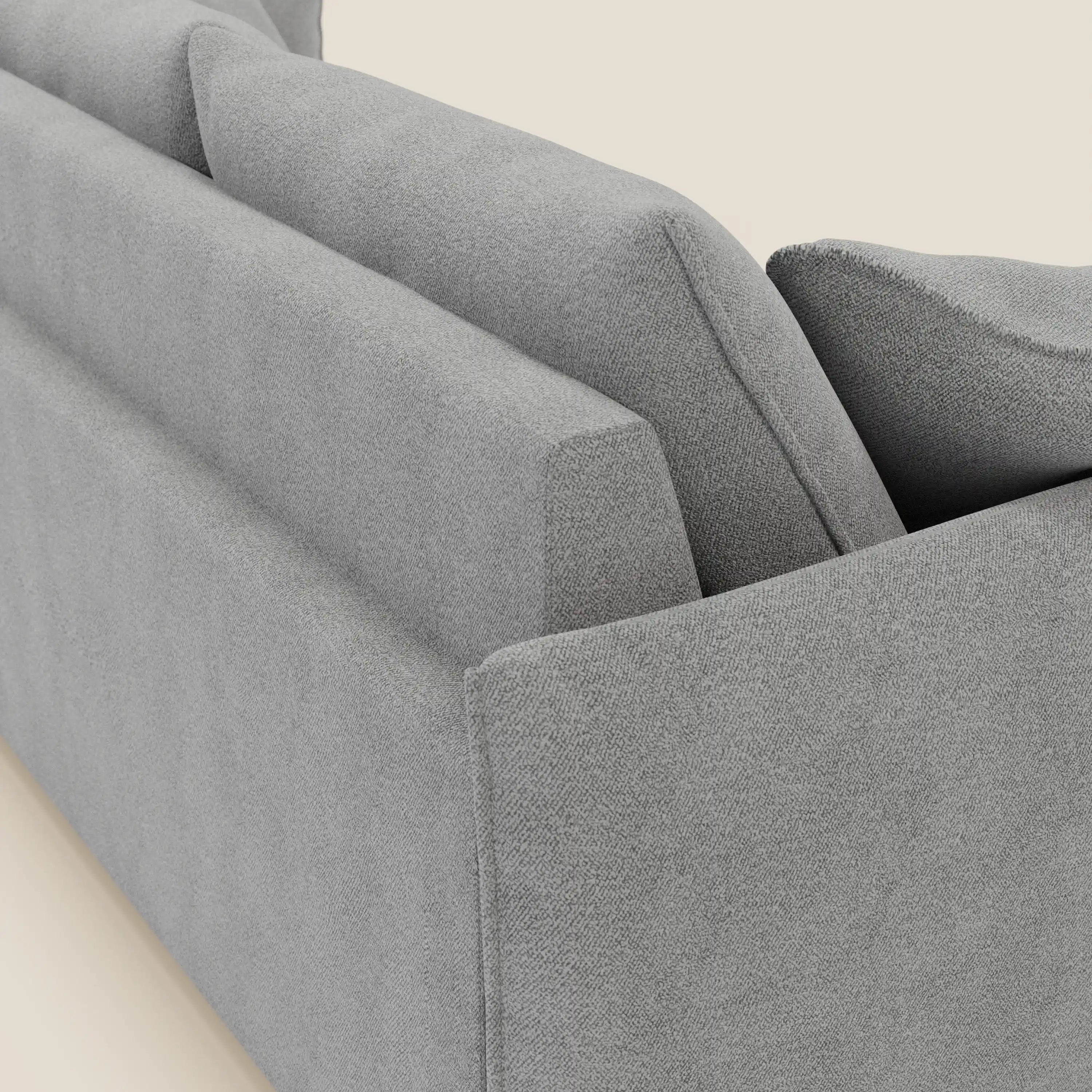 Flexar Canapé avec 3 assises coulissantes et dossier en duvet en bouclette douce et imperméable T07 Gris