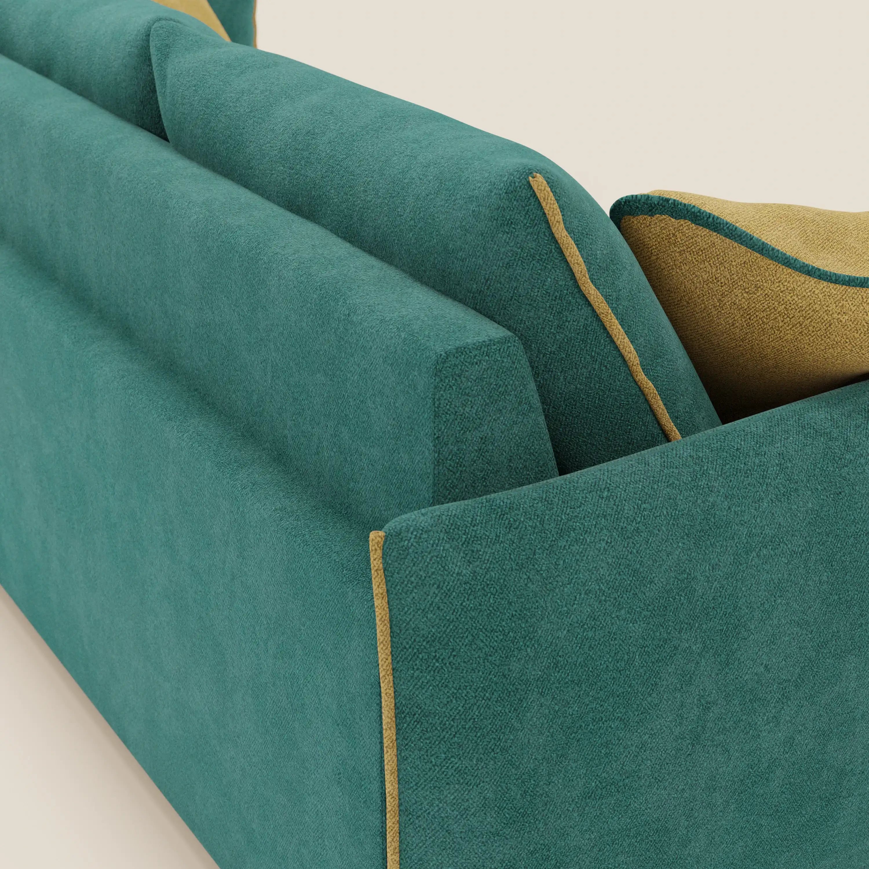 Flexar Canapé avec 3 assises coulissantes et dossier en duvet en bouclette douce et imperméable T07 Vert - jaine