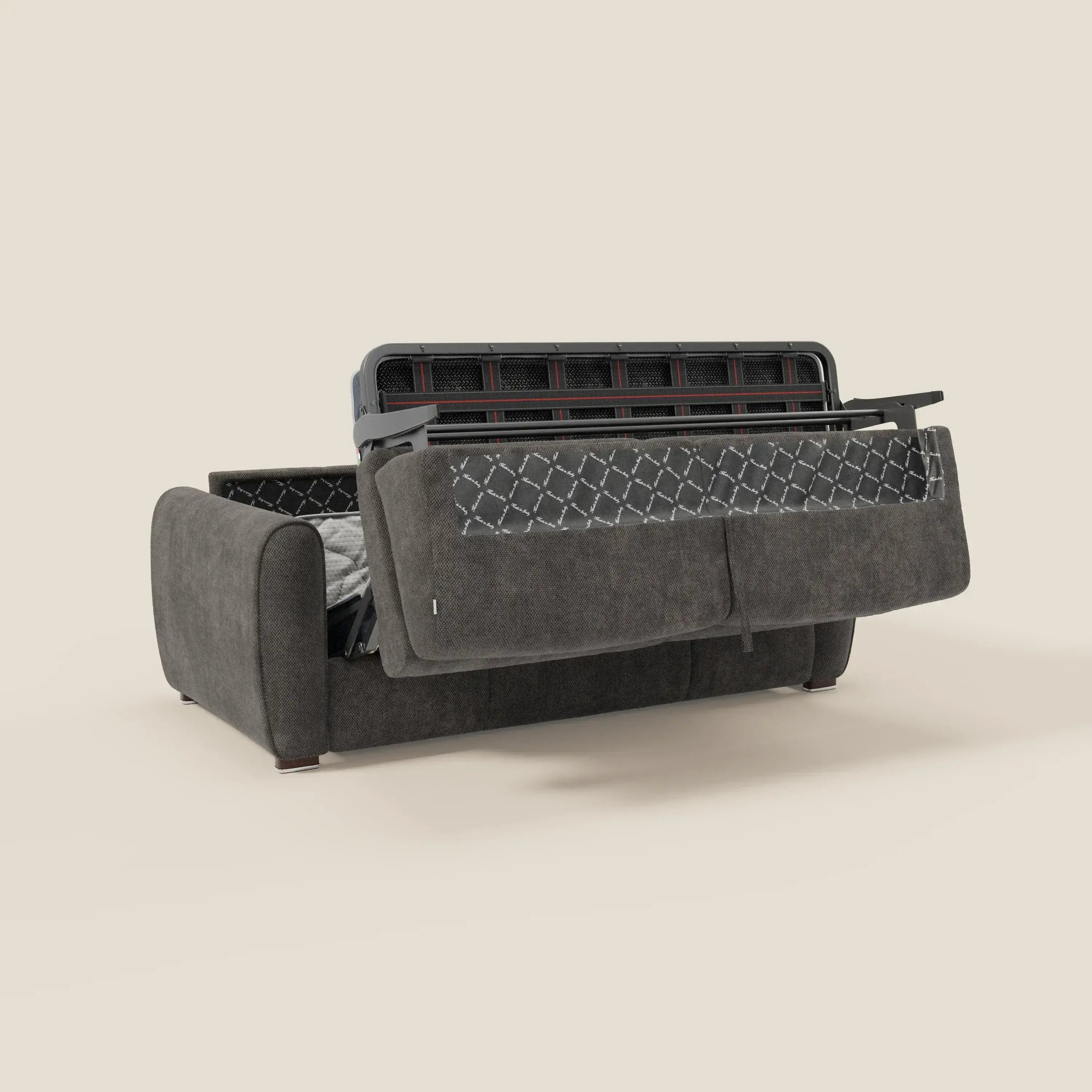 Kaleo Canapé convertible moderne avec matelas H17 cm - en tissu imperméable T26 anthracite