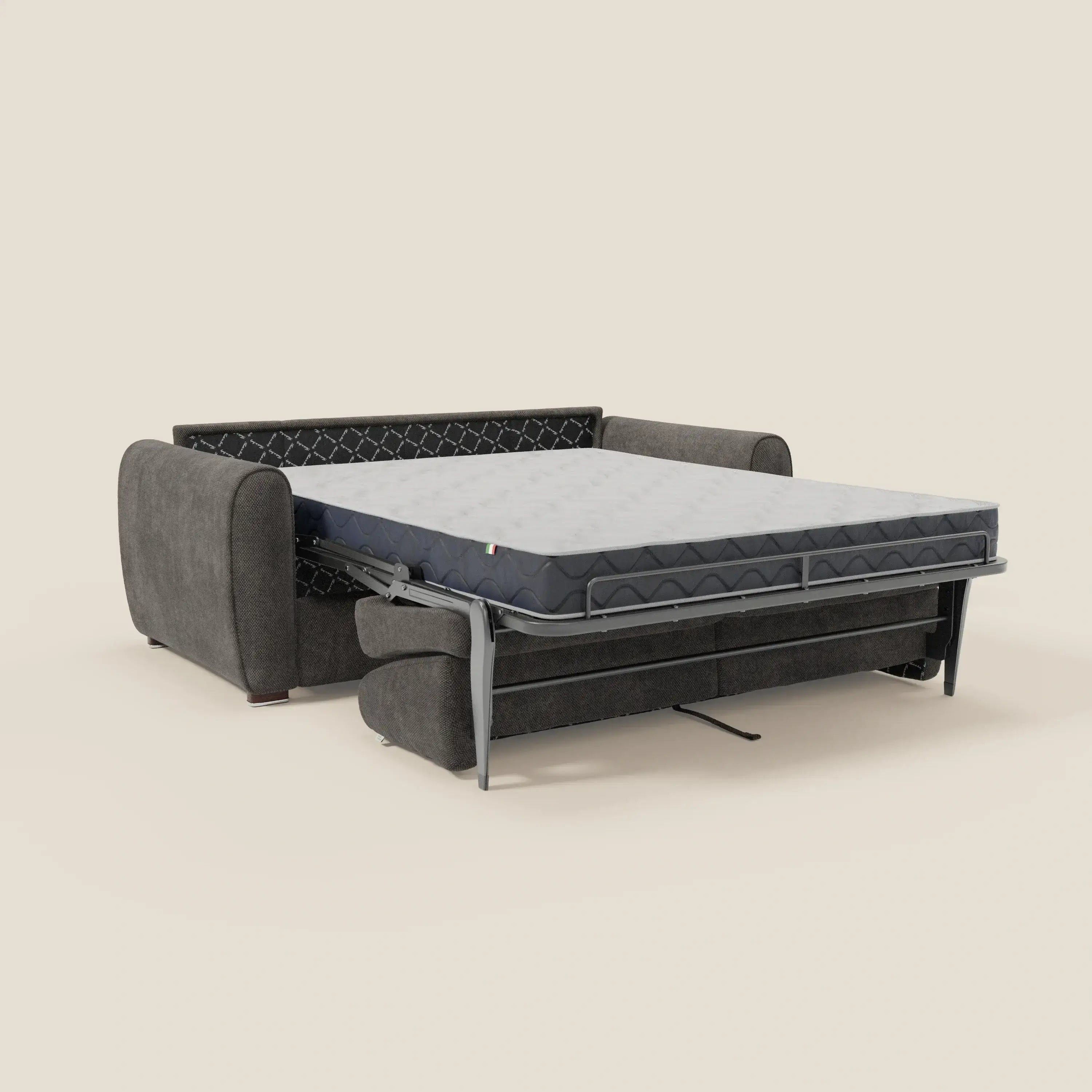 Kaleo Canapé convertible moderne avec matelas H17 cm - en tissu imperméable T26 anthracite