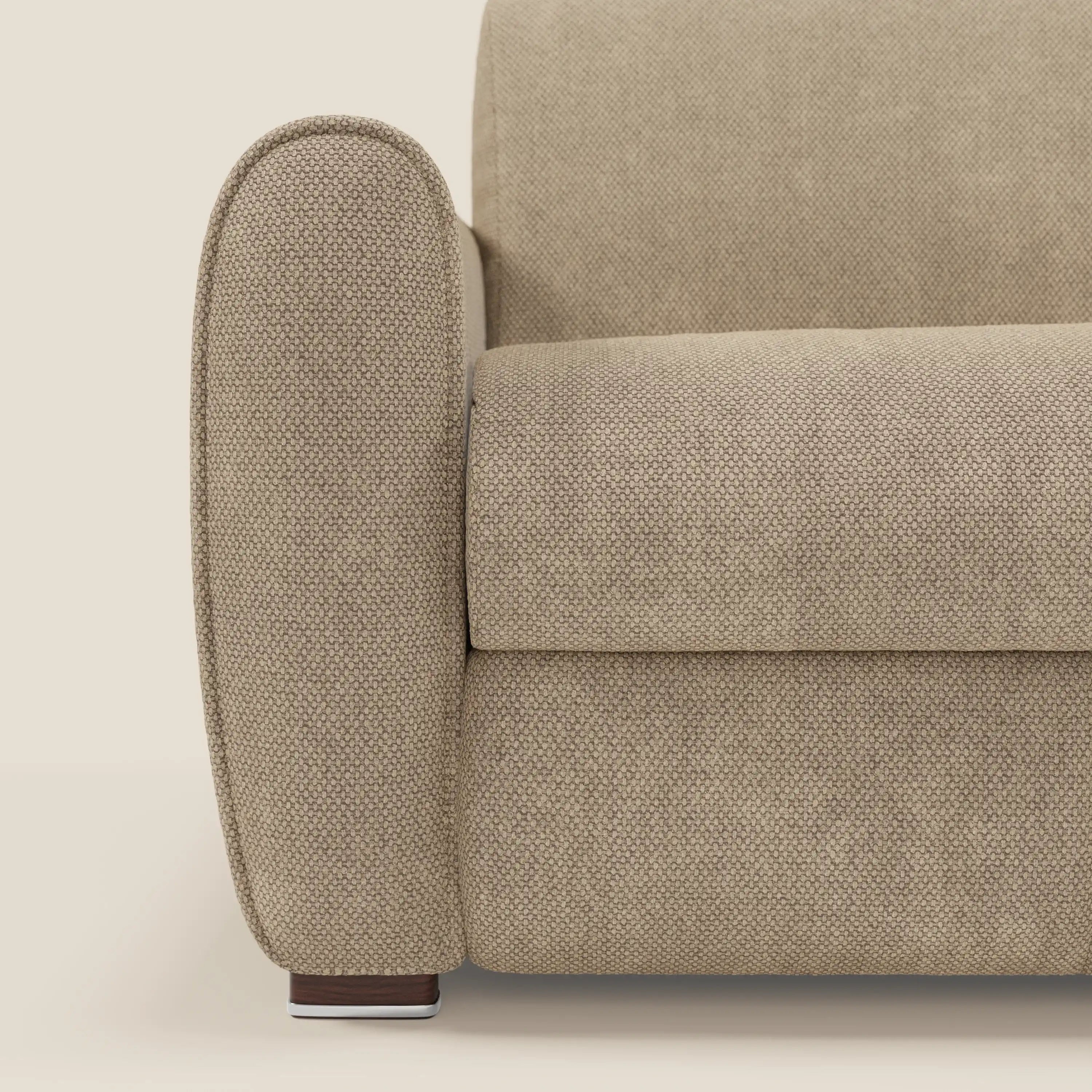 Kaleo Canapé convertible moderne avec matelas H17 cm - en tissu imperméable T26 beige