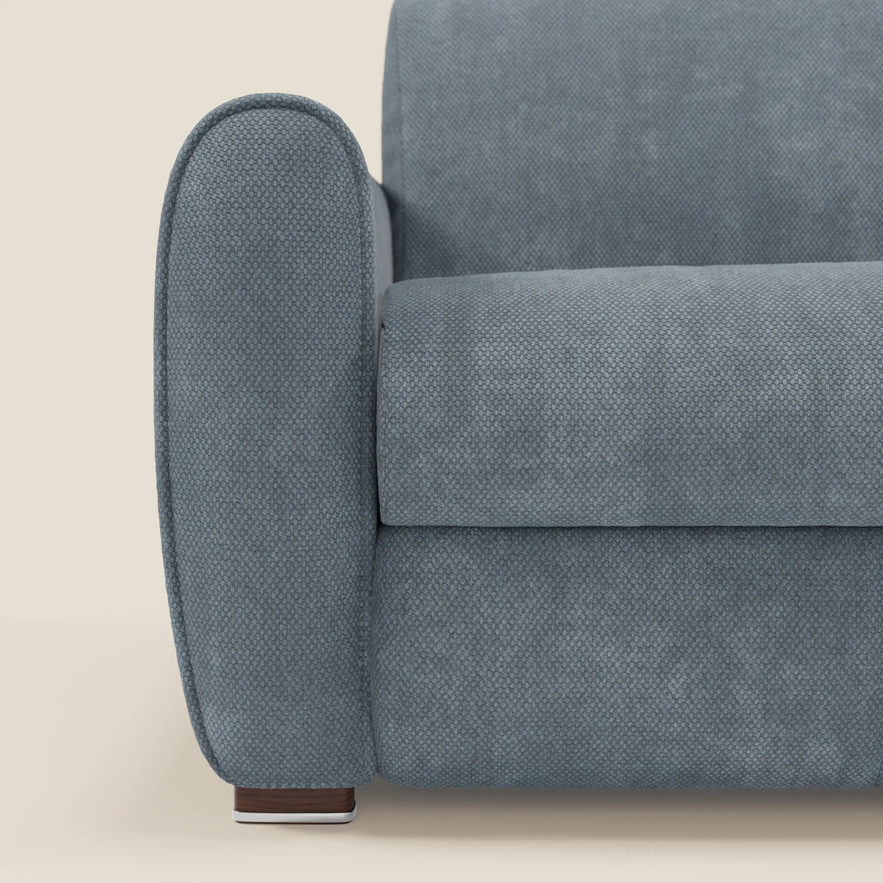 Kaleo Canapé convertible moderne avec matelas H17 cm - en tissu imperméable T26 bleu pastel