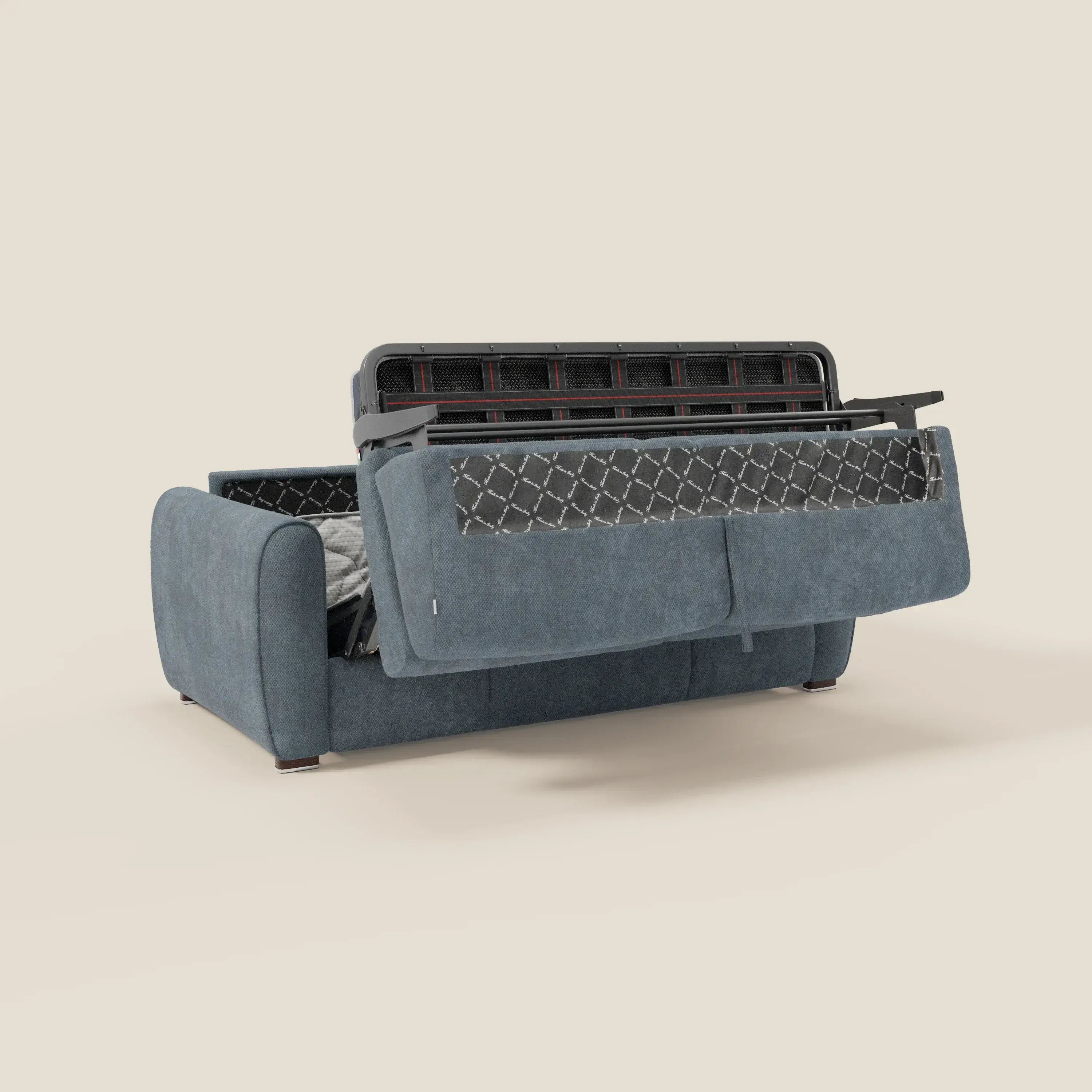 Kaleo Canapé convertible moderne avec matelas H17 cm - en tissu imperméable T26 bleu pastel