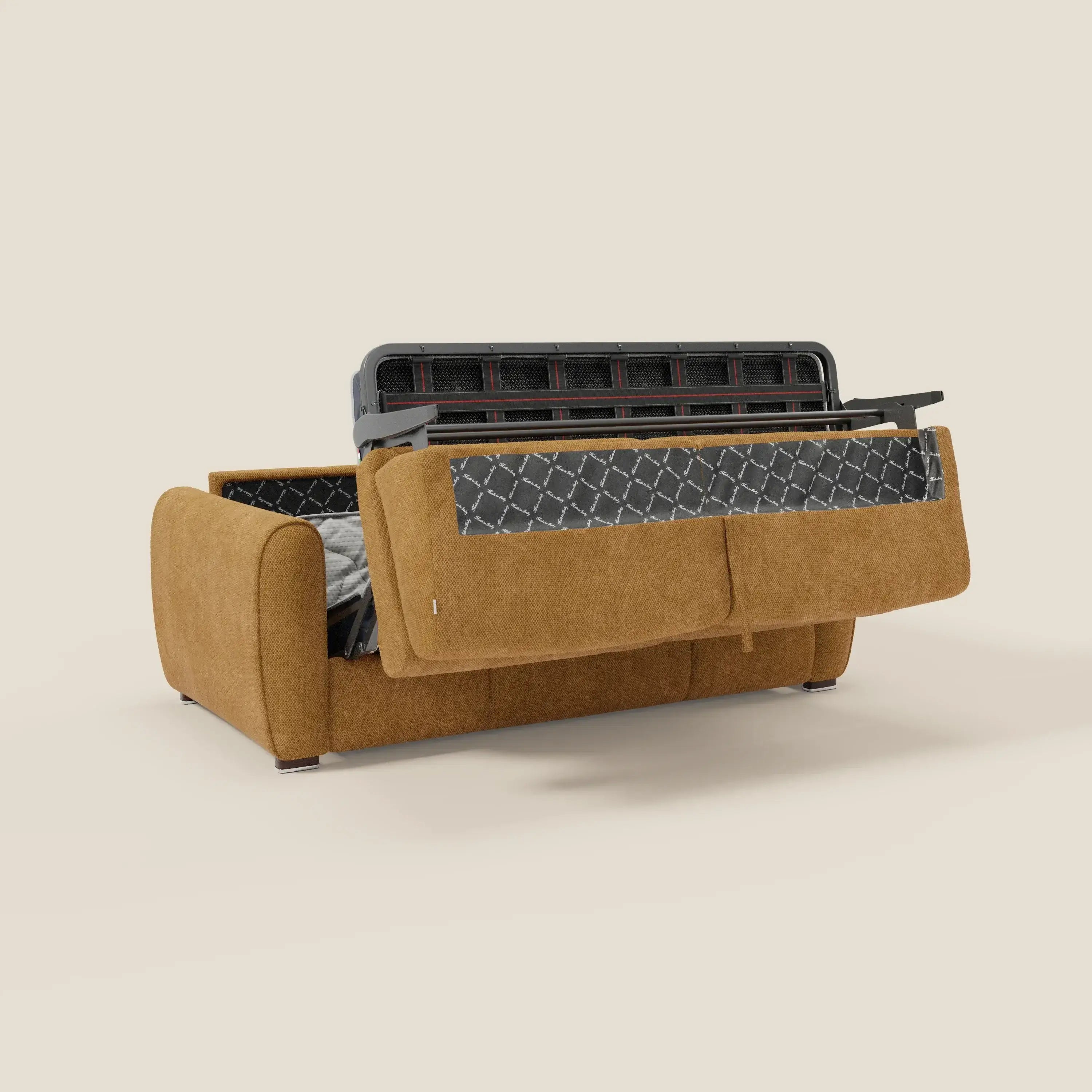 Kaleo Canapé convertible moderne avec matelas H17 cm - en tissu imperméable T26 jaune