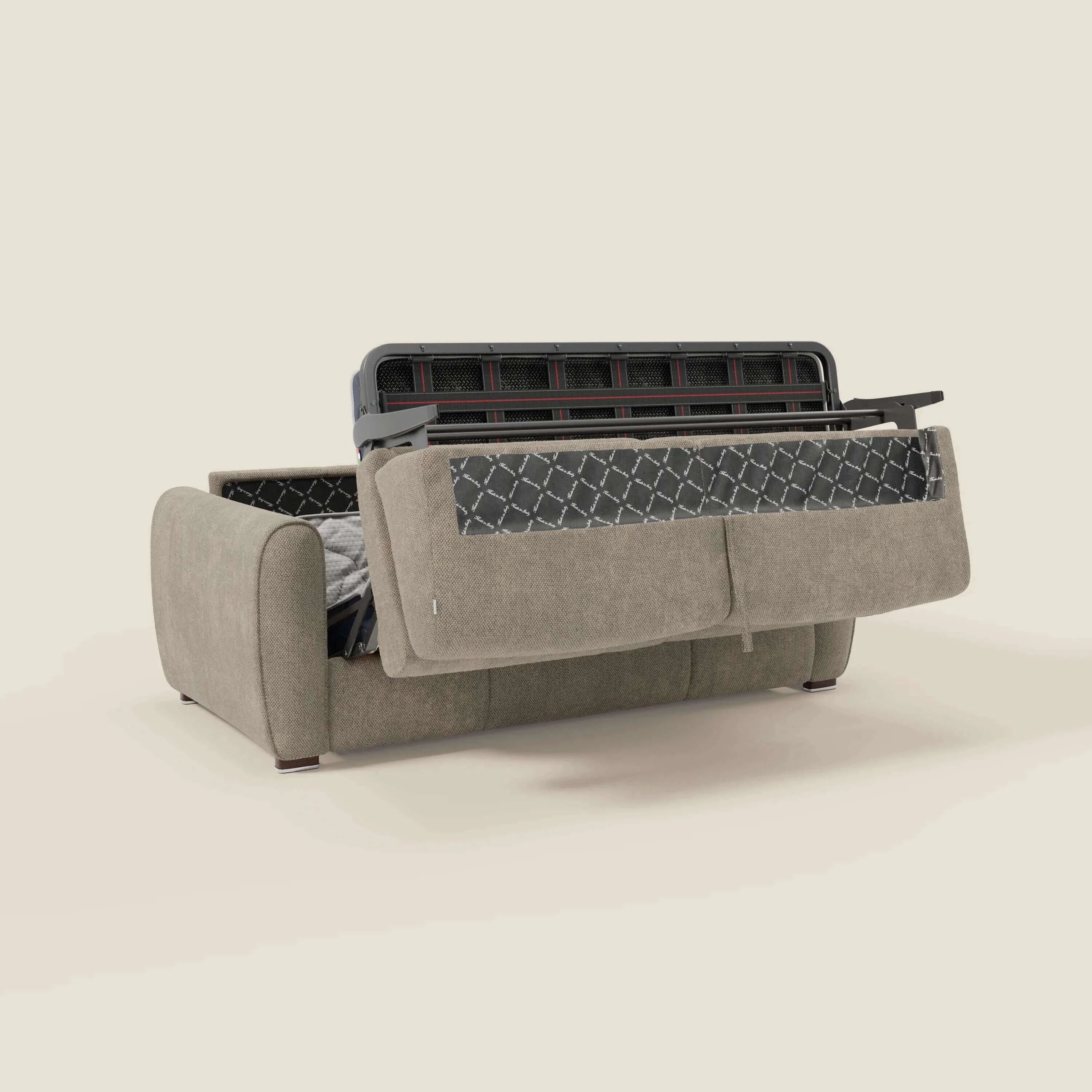 Kaleo Canapé convertible moderne avec matelas H17 cm - en tissu imperméable T26 taupe