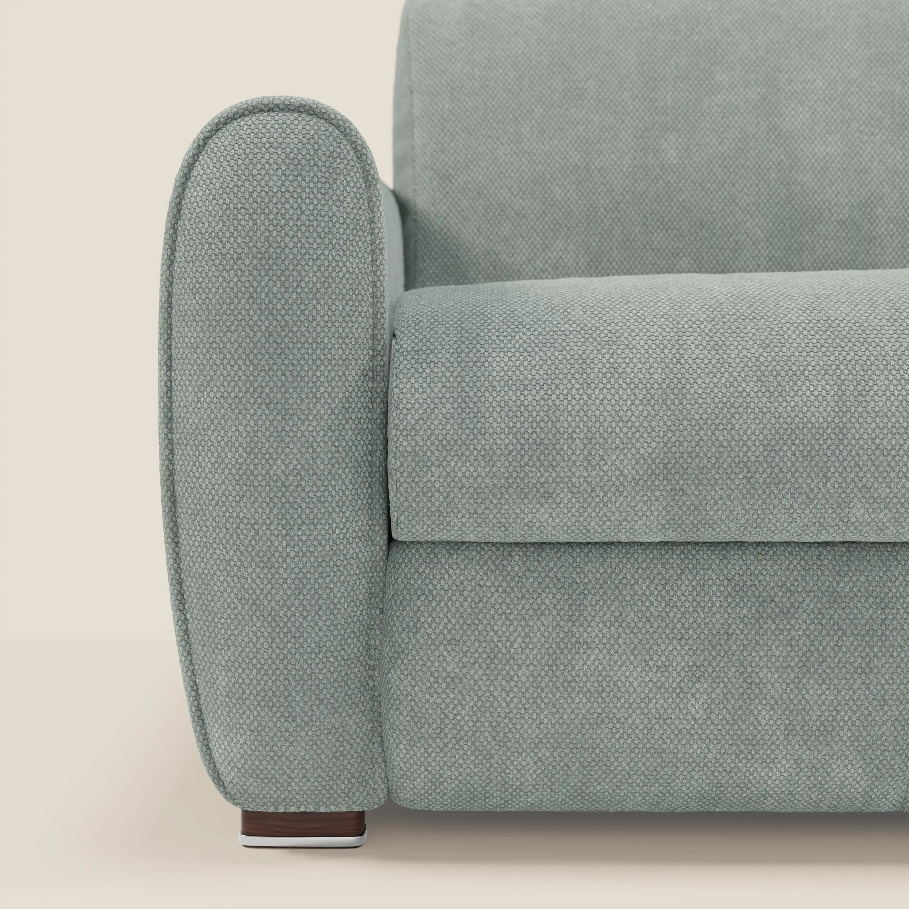 Kaleo Canapé convertible moderne avec matelas H17 cm - en tissu imperméable T26 vert aquamarine