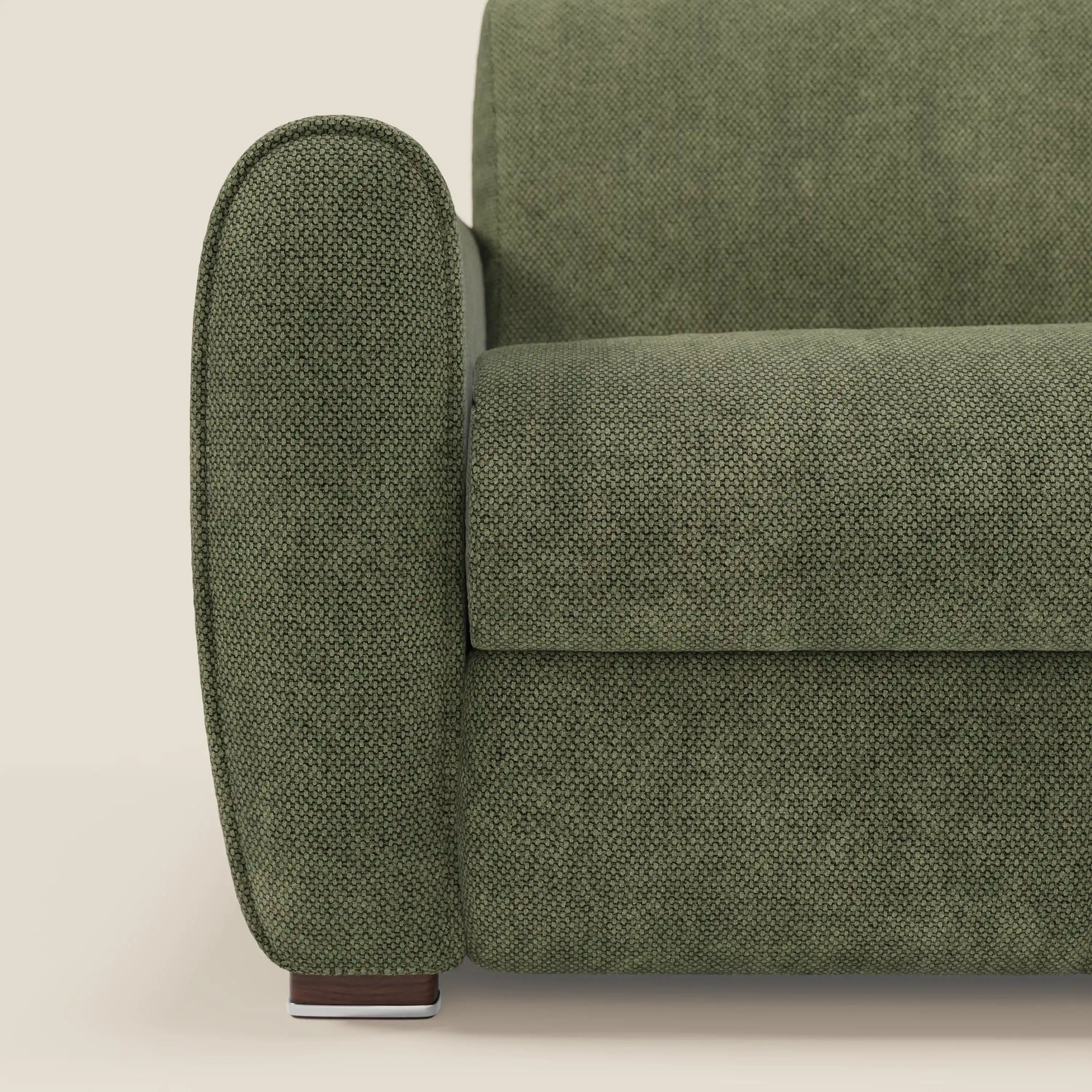 Kaleo Canapé convertible moderne avec matelas H17 cm - en tissu imperméable T26 vert mousse