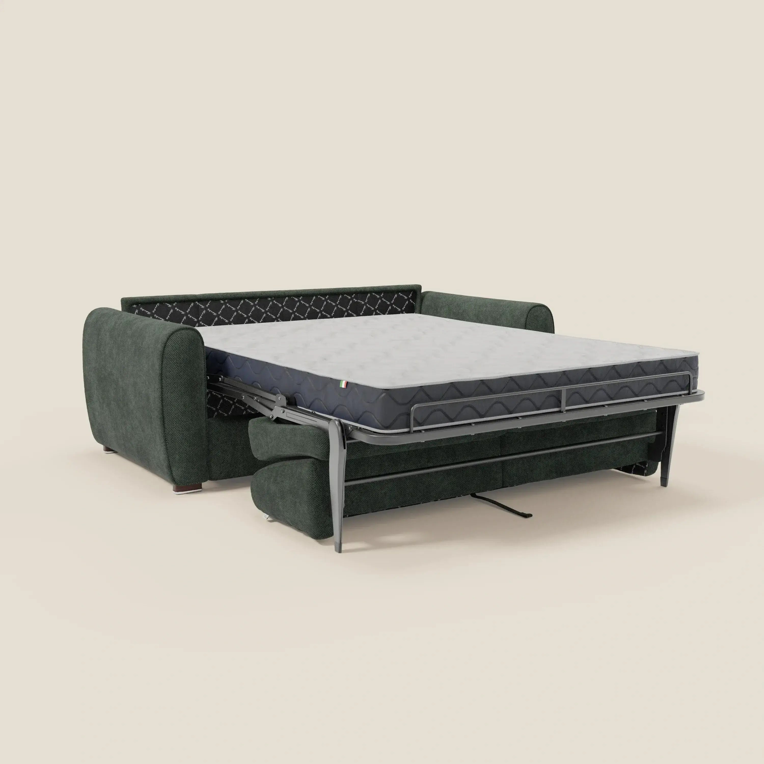 Kaleo Canapé convertible moderne avec matelas H17 cm - en tissu imperméable T26 vert olive