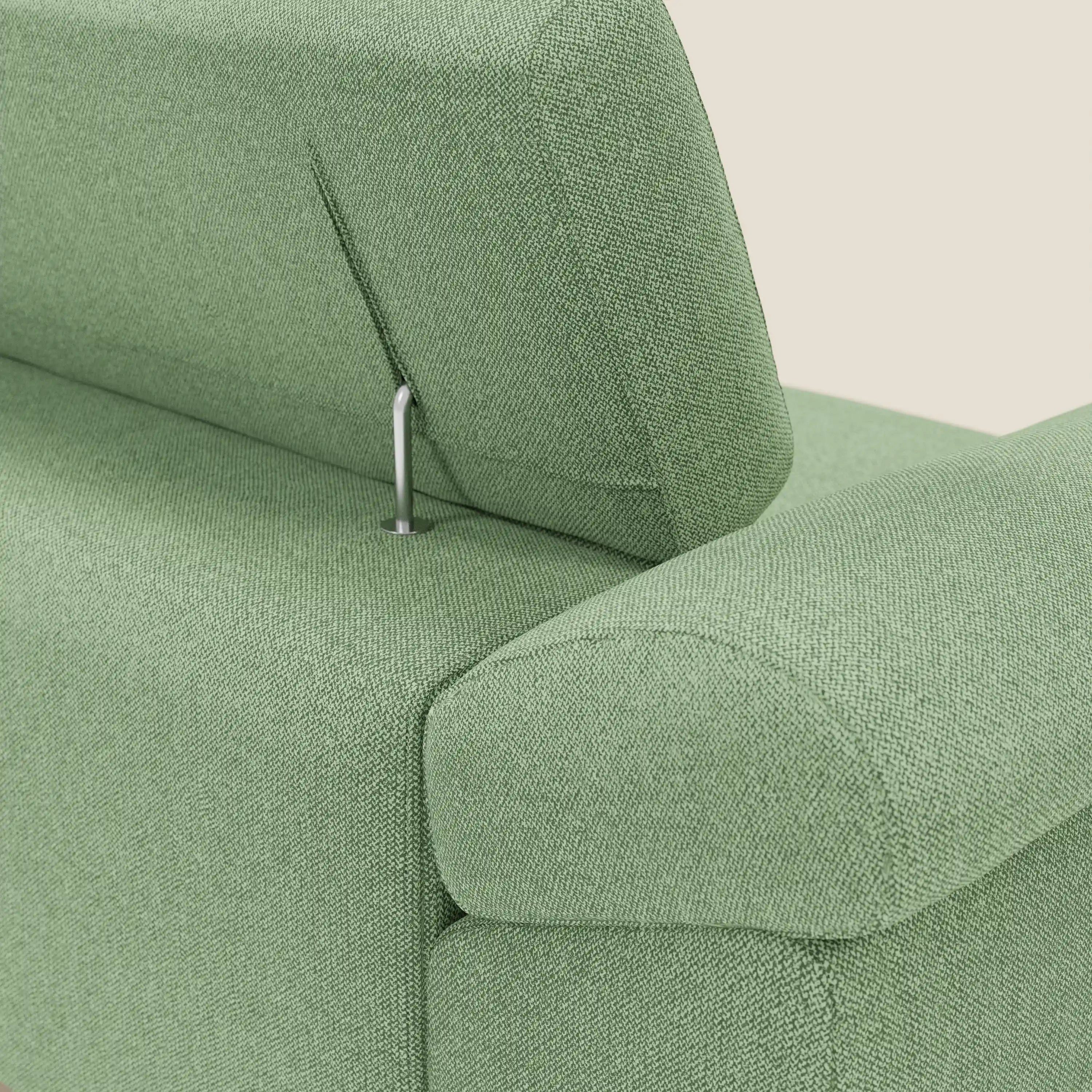 Donatello Canapé avec assises extensibles accoudoirs avec coffre et têtières inclinables en tissu détachable T23 vert menthe