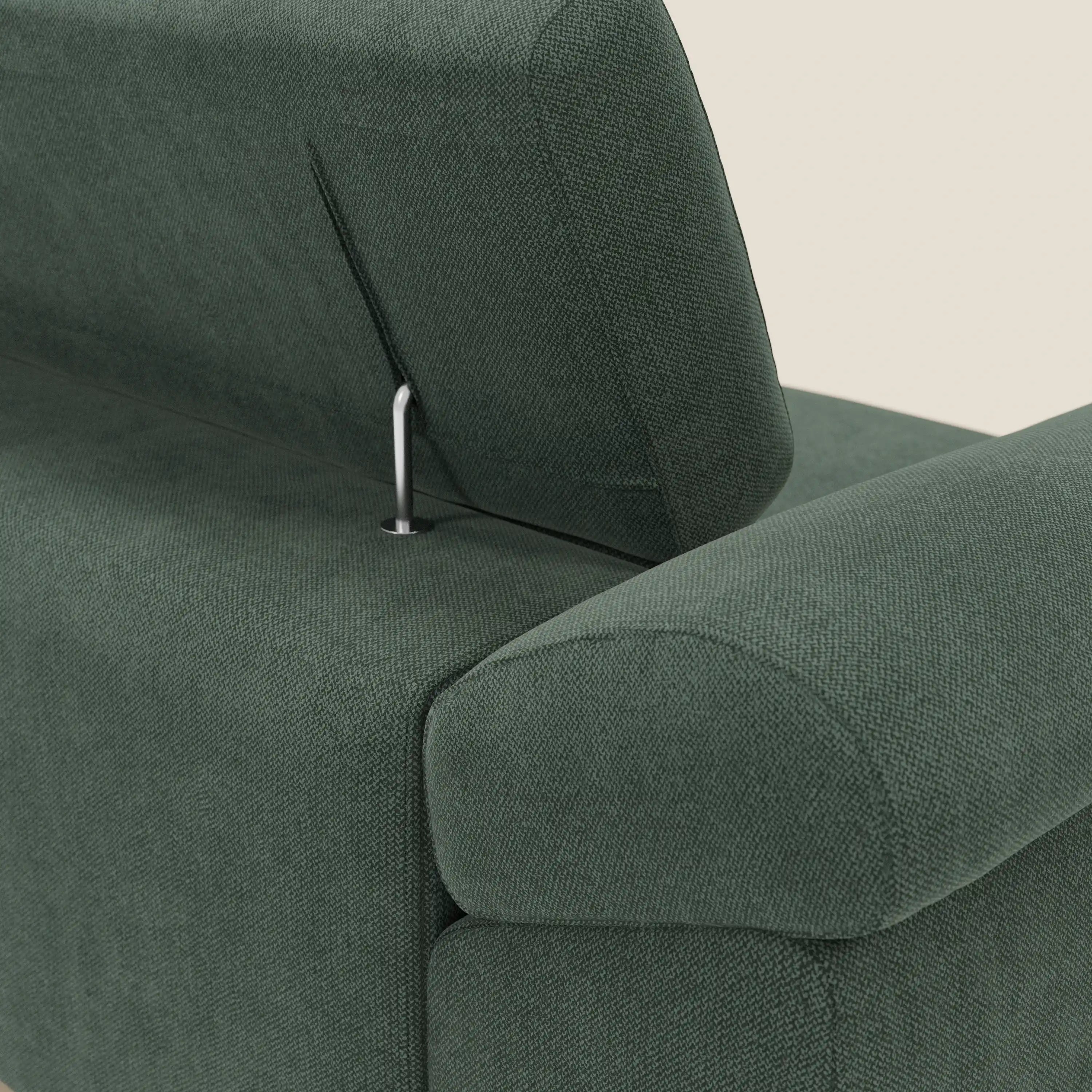 Donatello Canapé avec assises extensibles accoudoirs avec coffre et têtières inclinables en tissu détachable T23 vert