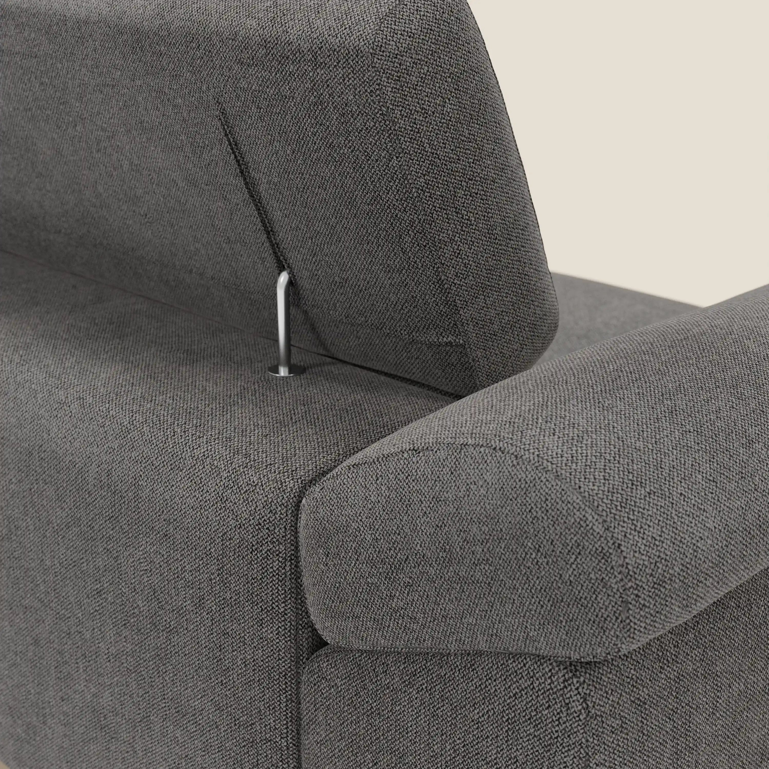 Donatello Canapé avec assises extensibles accoudoirs avec coffre et têtières inclinables en tissu détachable T23 anthracite