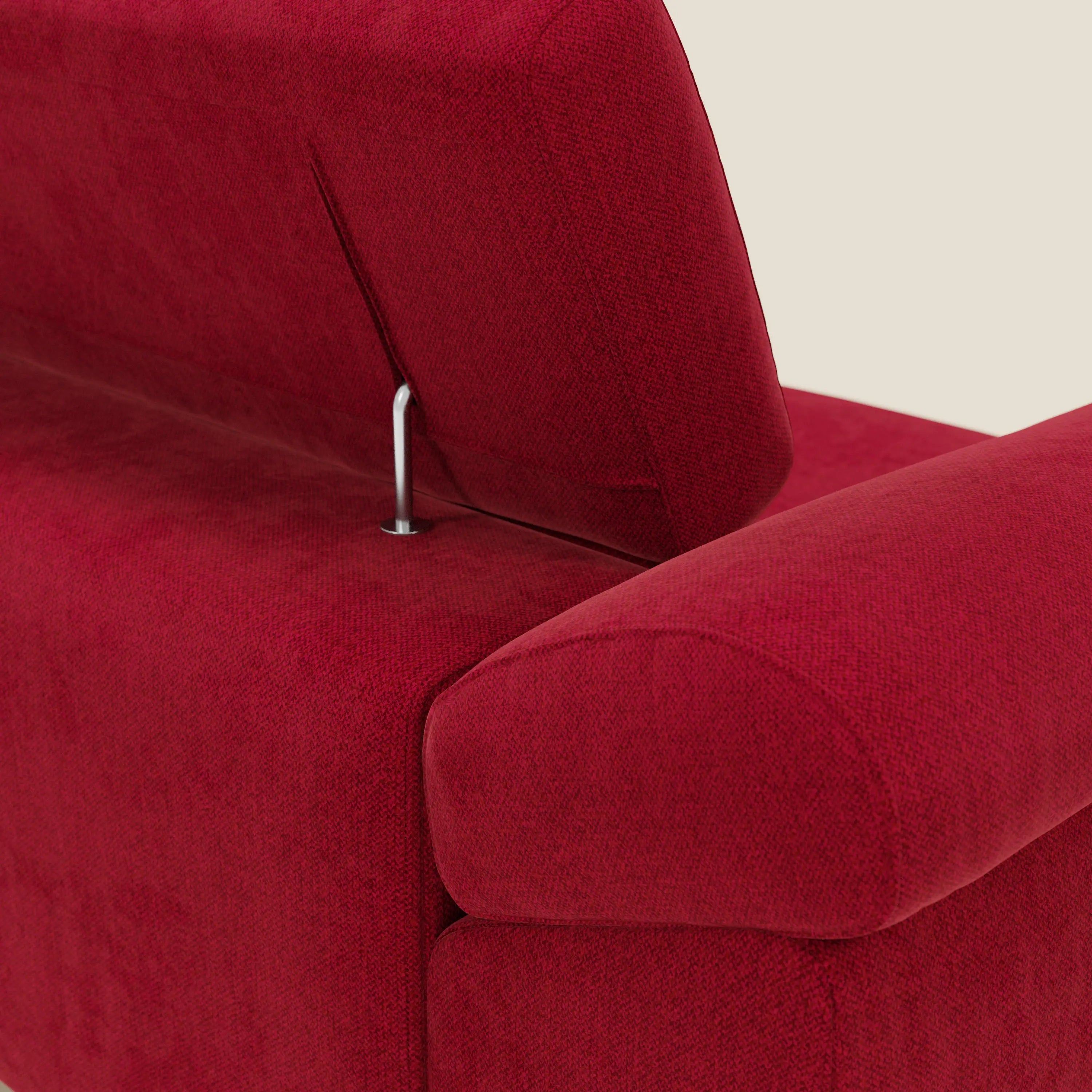 Donatello Canapé avec assises extensibles accoudoirs avec coffre et têtières inclinables en tissu détachable T23 bordeaux