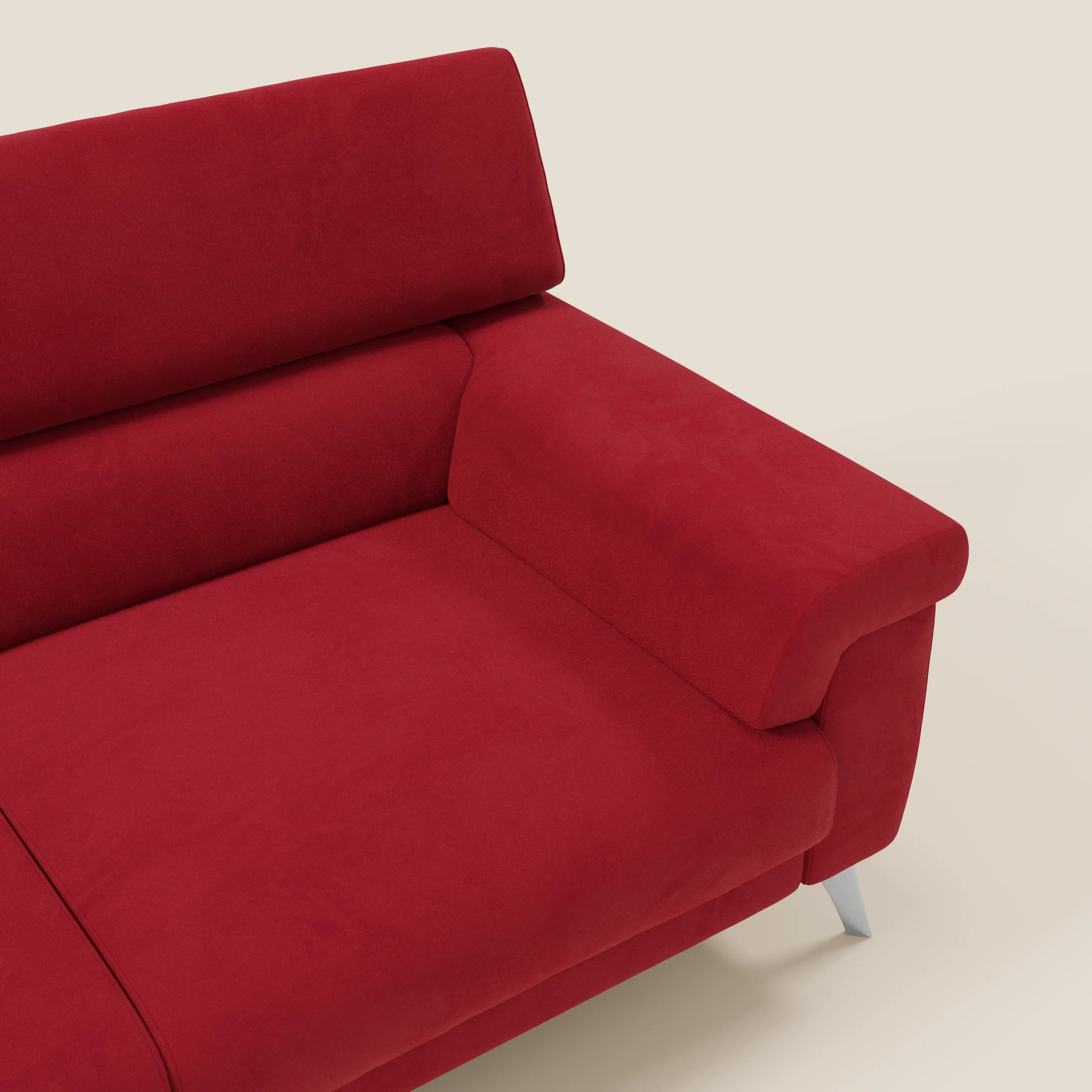 Raffaello Canapé avec assises coulissantes et têtières inclinables en microfibre détachable T11 rouge
