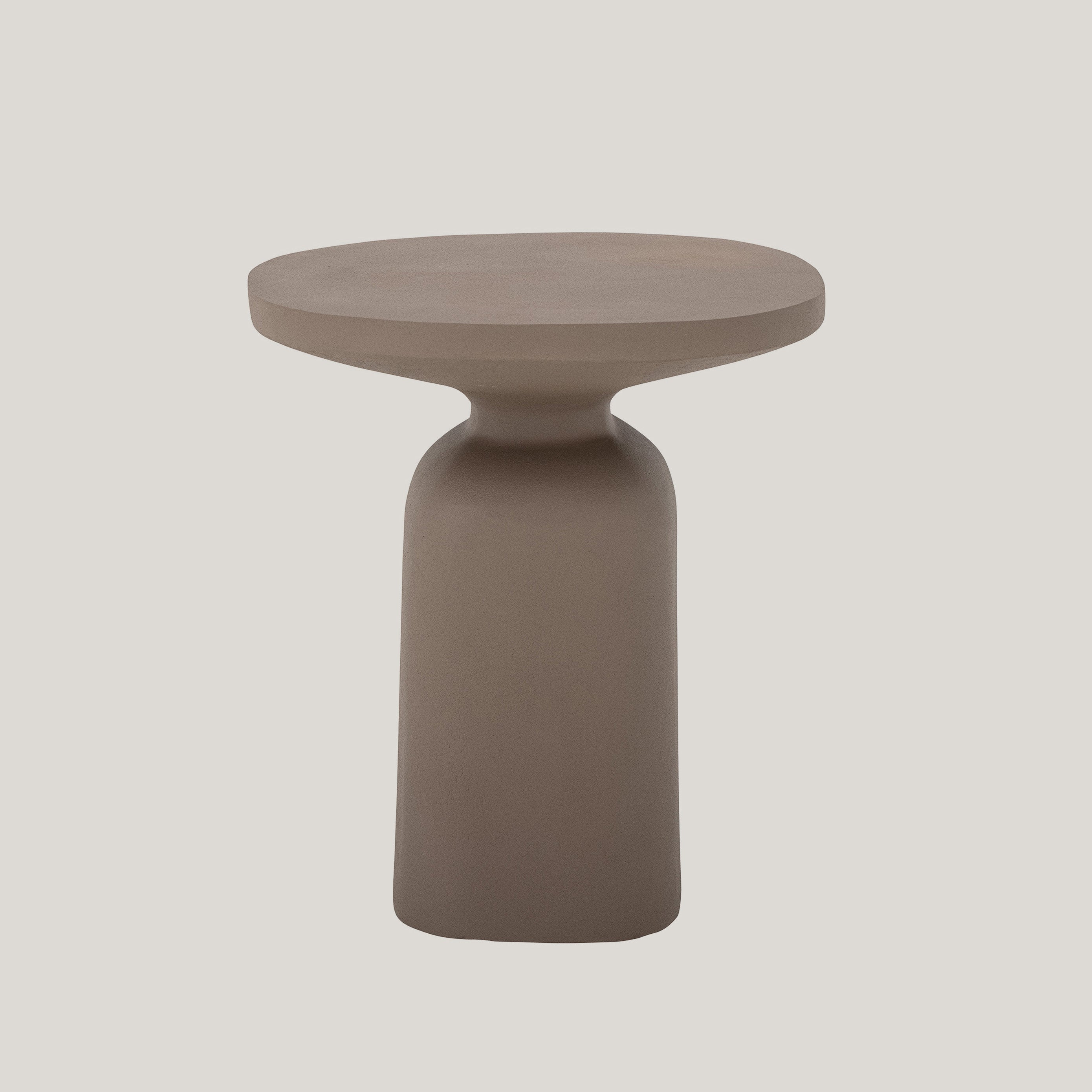 Millan tavolino scultoreo in metallo e alluminio fatto a mano colore terra - divani.store