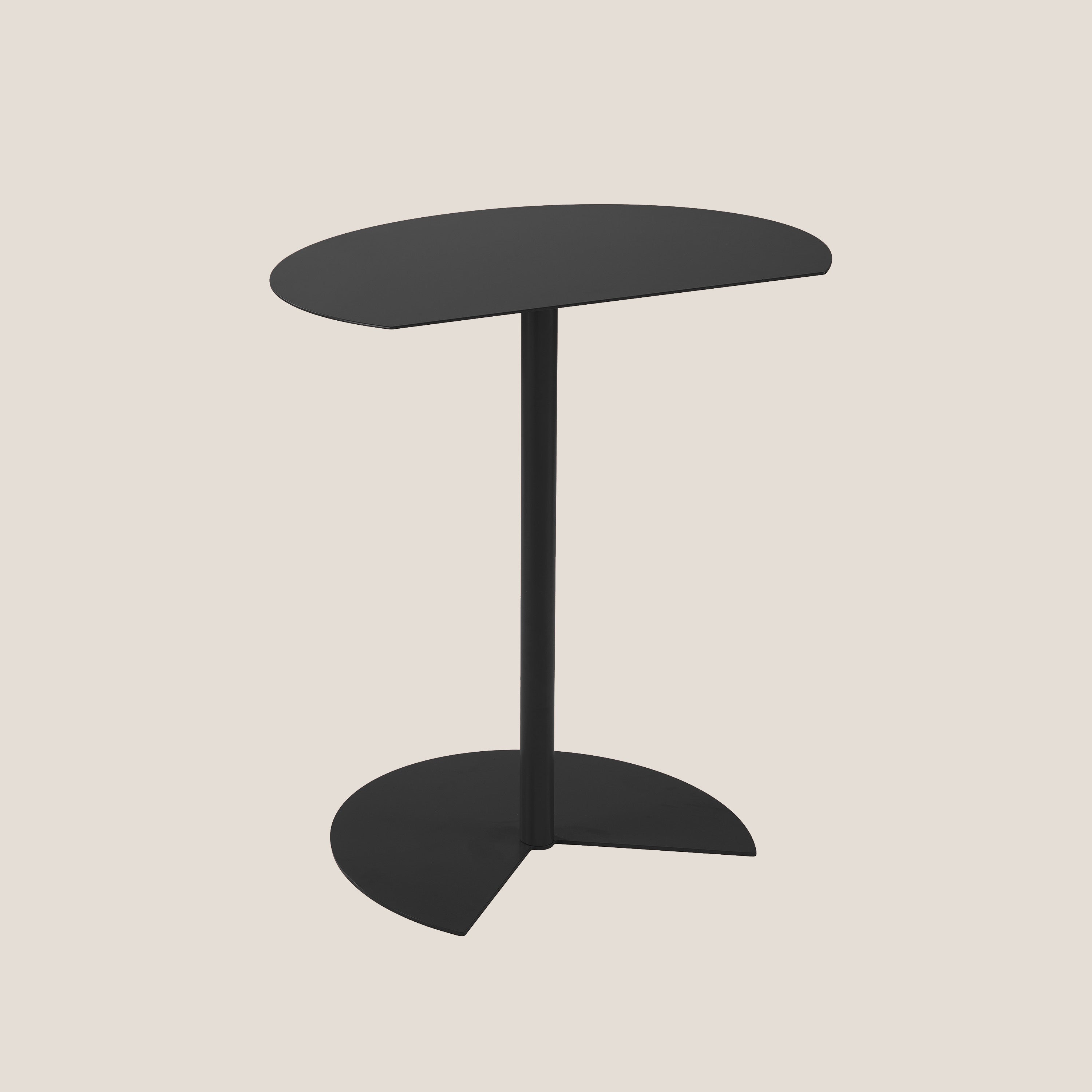 Way tavolino ALTO semirotondo da soggiorno ed esterno nero - divani.store