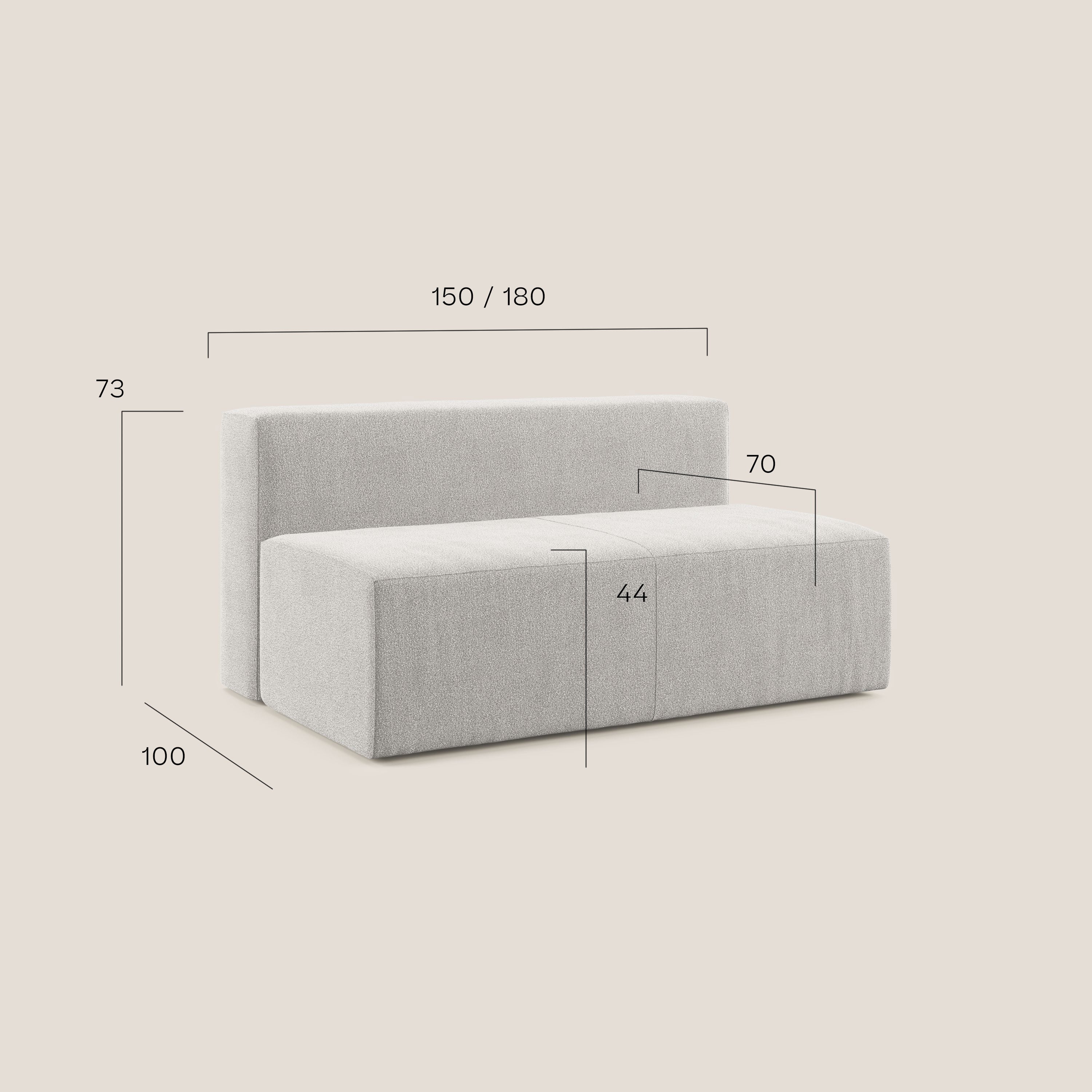 Nettuno modulo centrale maxi in morbido tessuto bouclè T07 bianco - divani.store