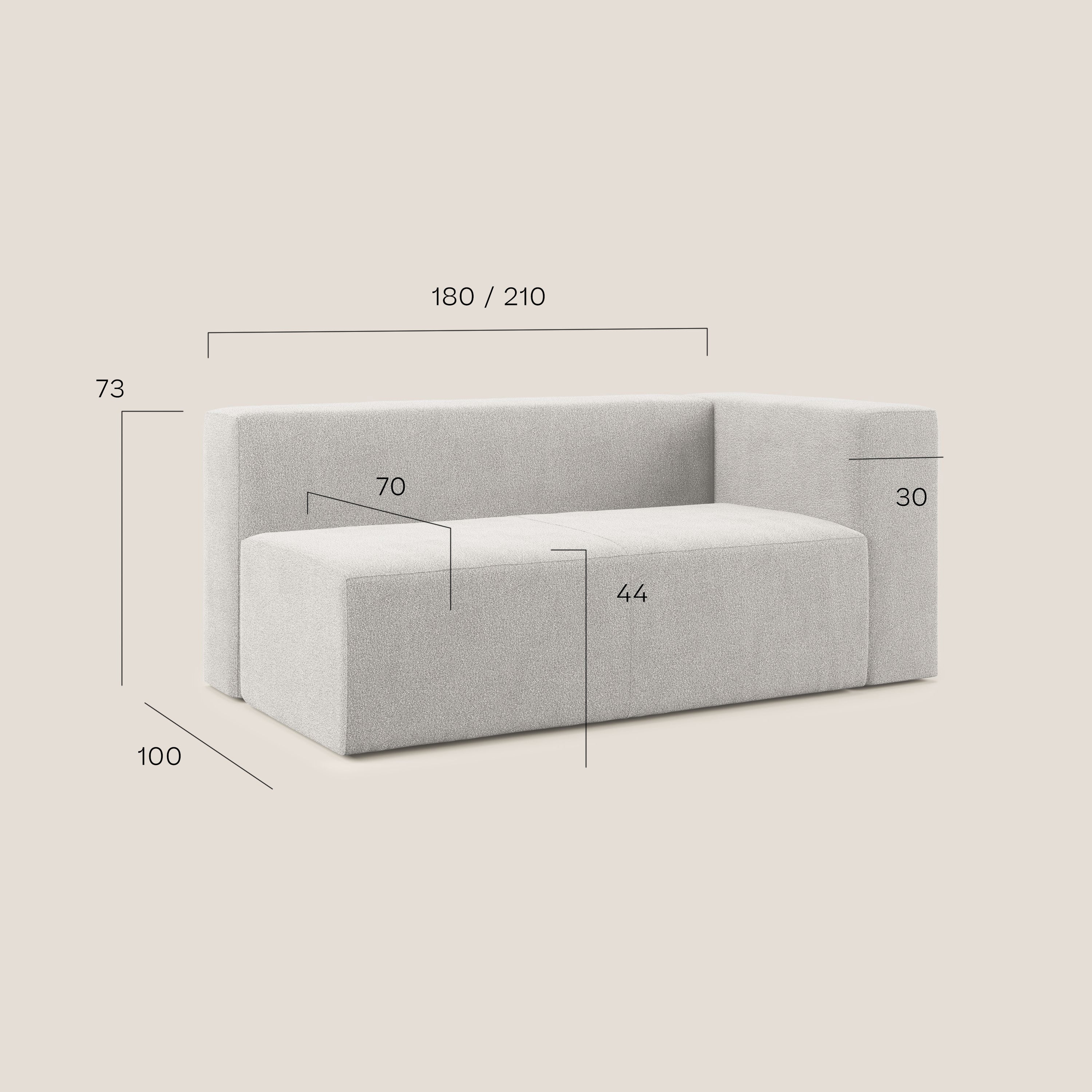 Nettuno modulo angolo/laterale maxi in morbido tessuto bouclè T07 antracite - divani.store