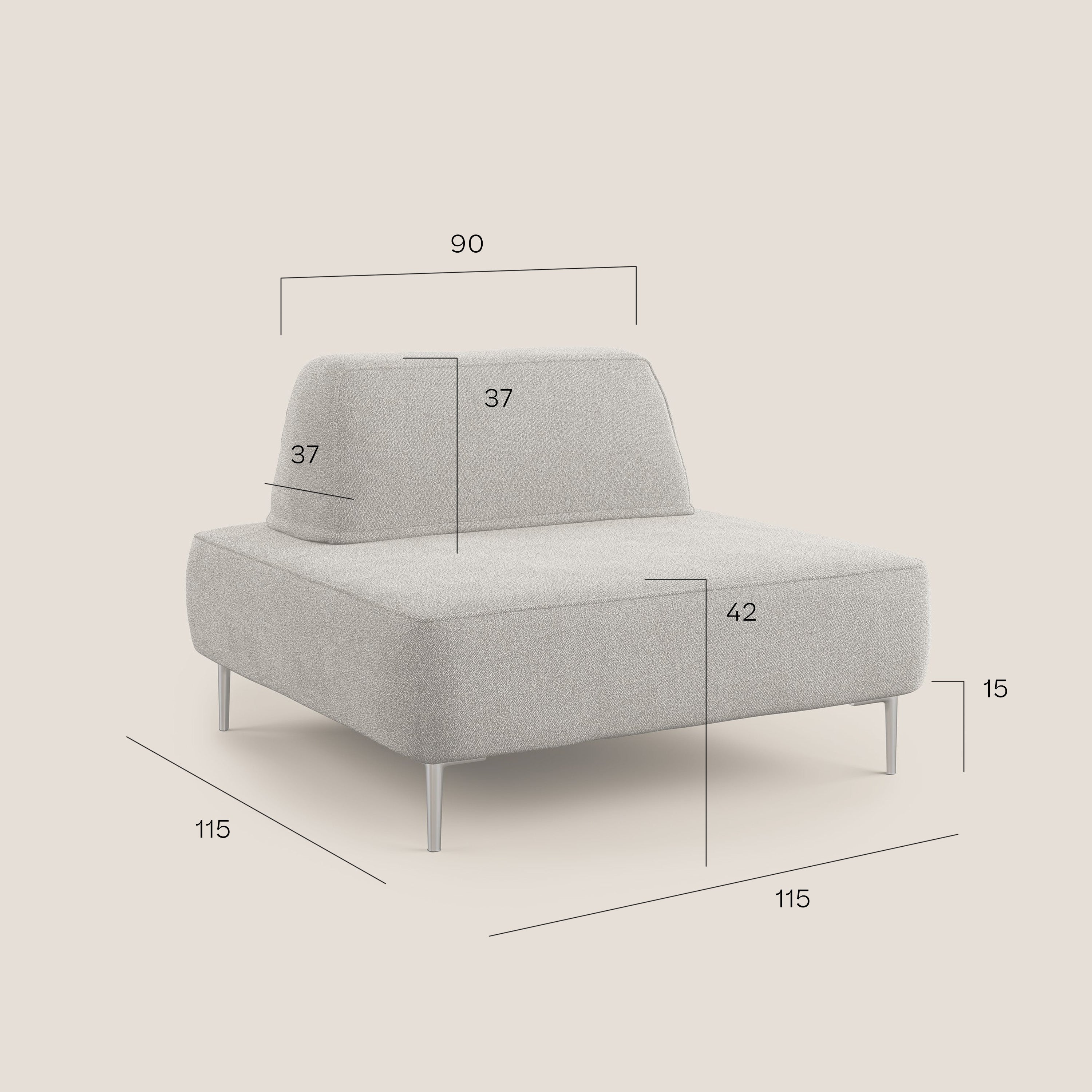 Newton poltrona modulare con schienali movibili T07 grigio - divani.store