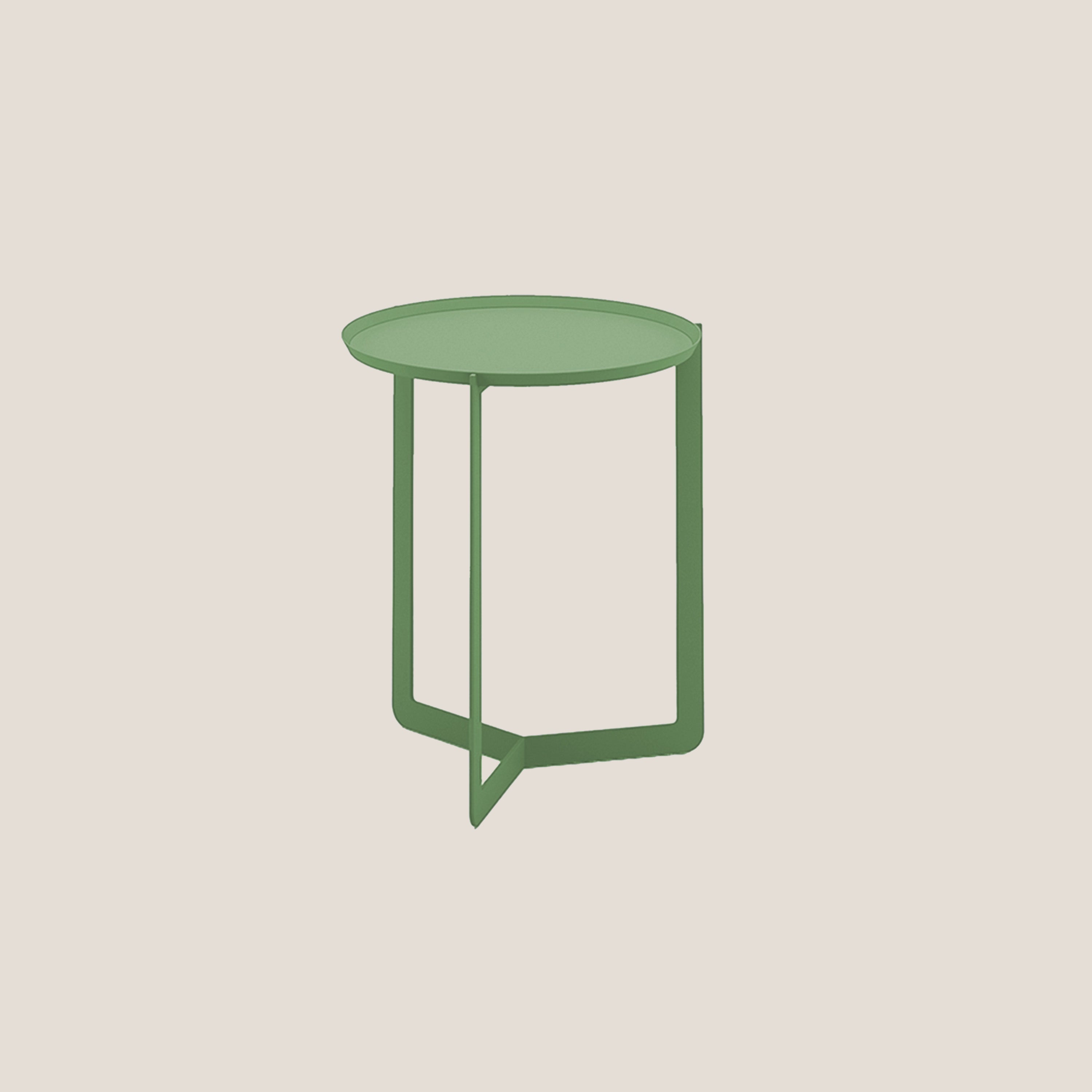 Round tavolino rotondo da salotto in metallo h46 cm oliva - divani.store