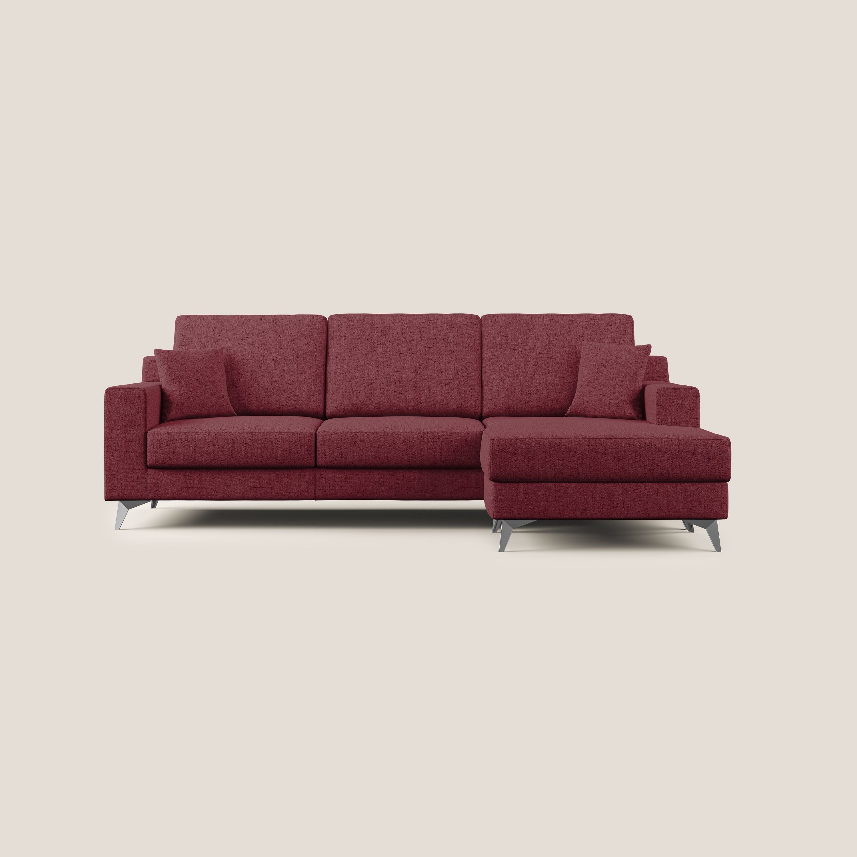 Michael Divano angolare REVERSIBILE in tessuto impermeabile T03 rosso - divani.store