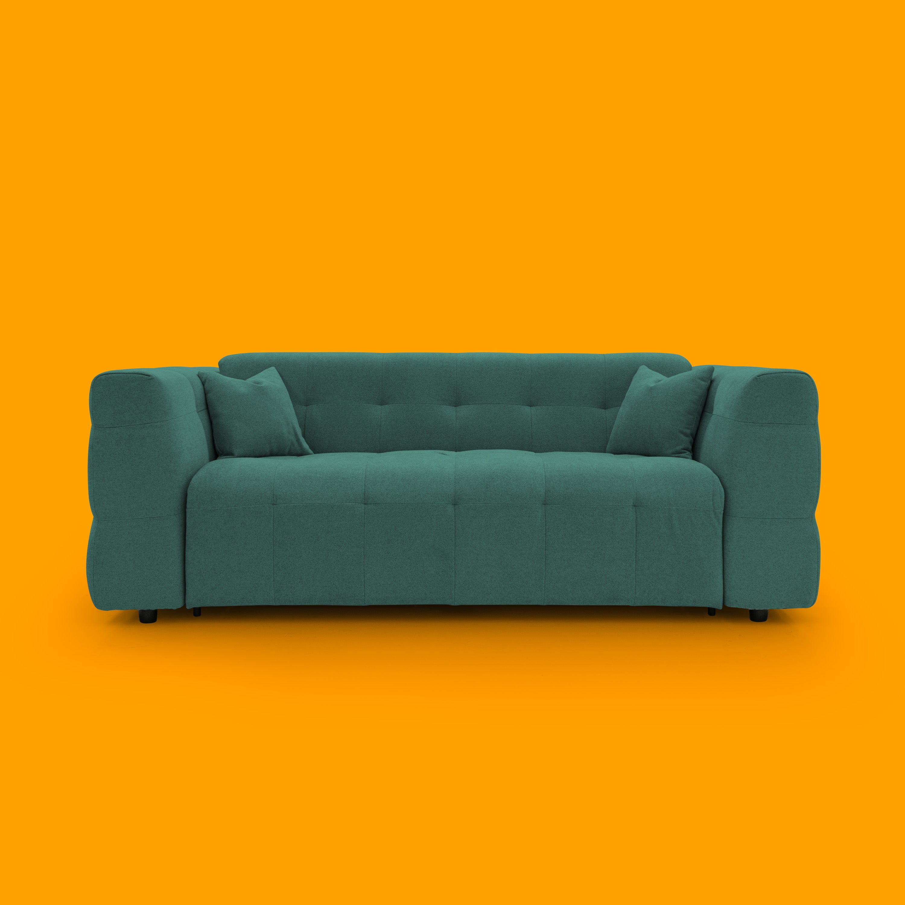 Tender Divano letto matrimoniale dal design innovativo in tessuto bouclet impermeabile T07 verde - divani.store
