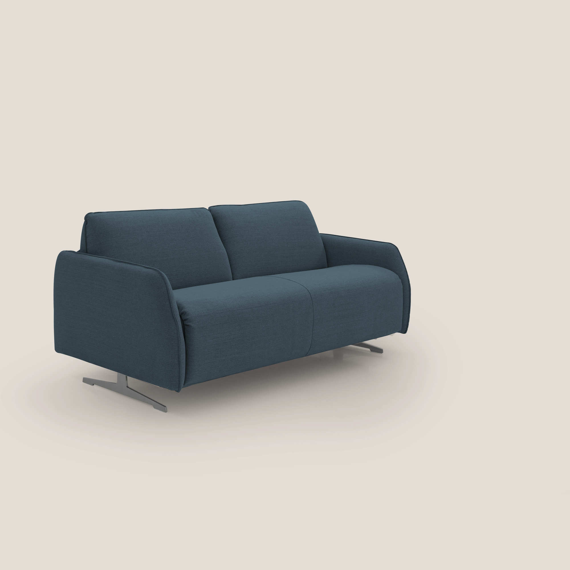 Texas Divano letto matrimoniale moderno in tessuto impermeabile T19 blu - divani.store