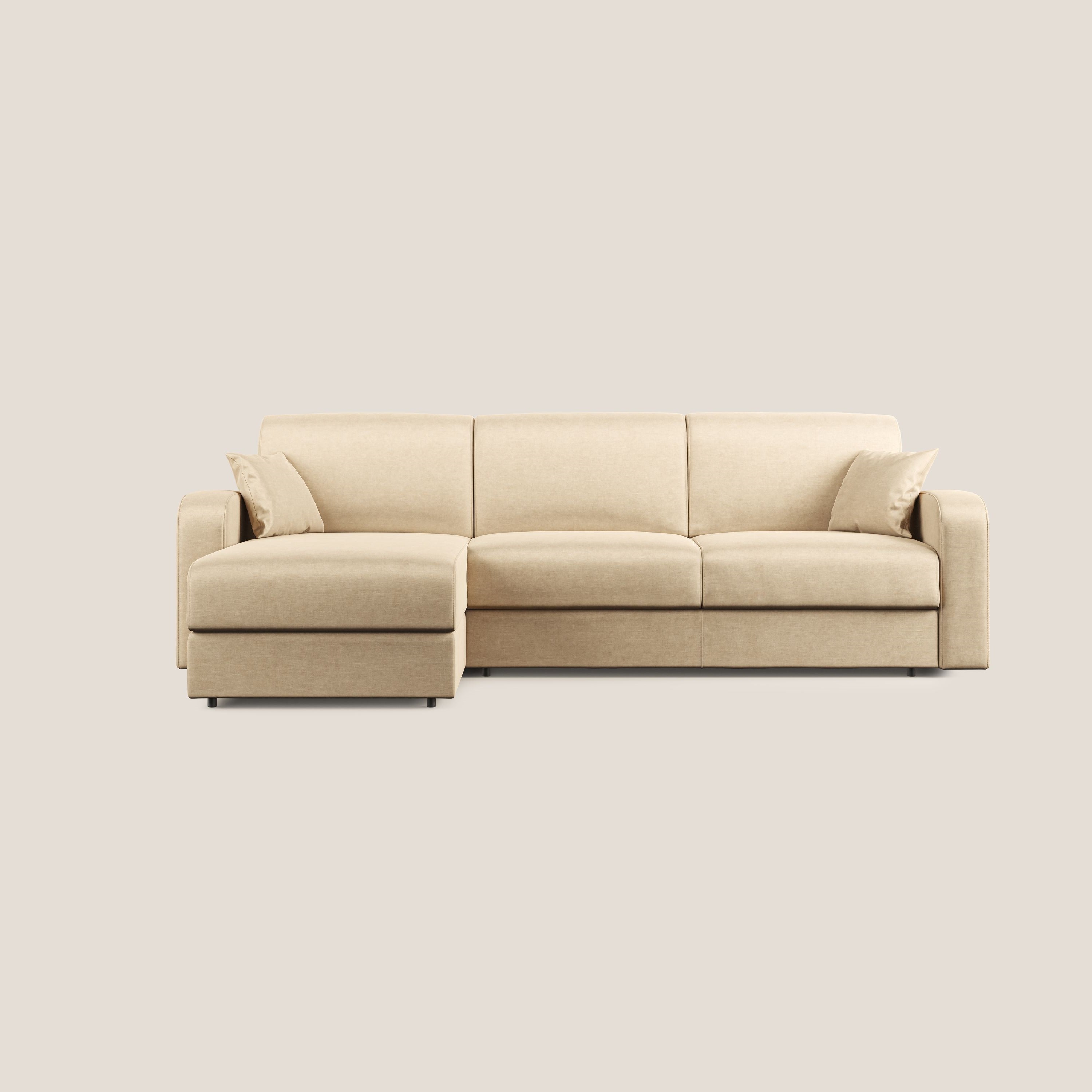 Lebron Divano letto angolare con penisola in velluto morbido T01 - divani.store