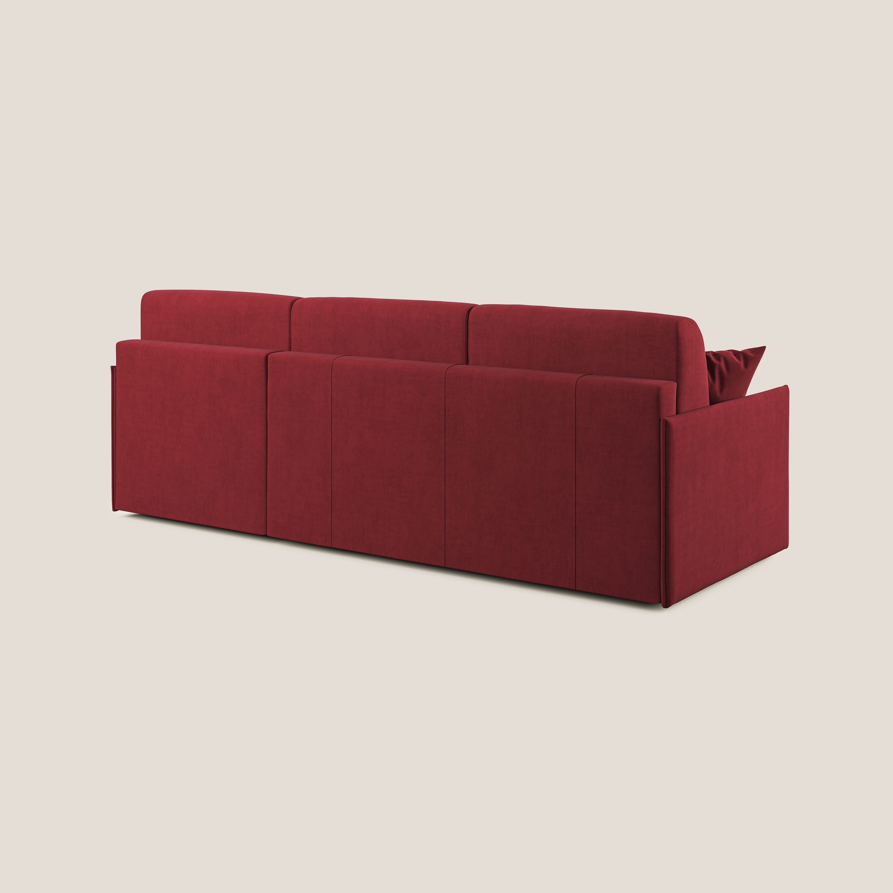 Evans Divano letto angolare con penisola in morbido tessuto impermeabile T02 - divani.store