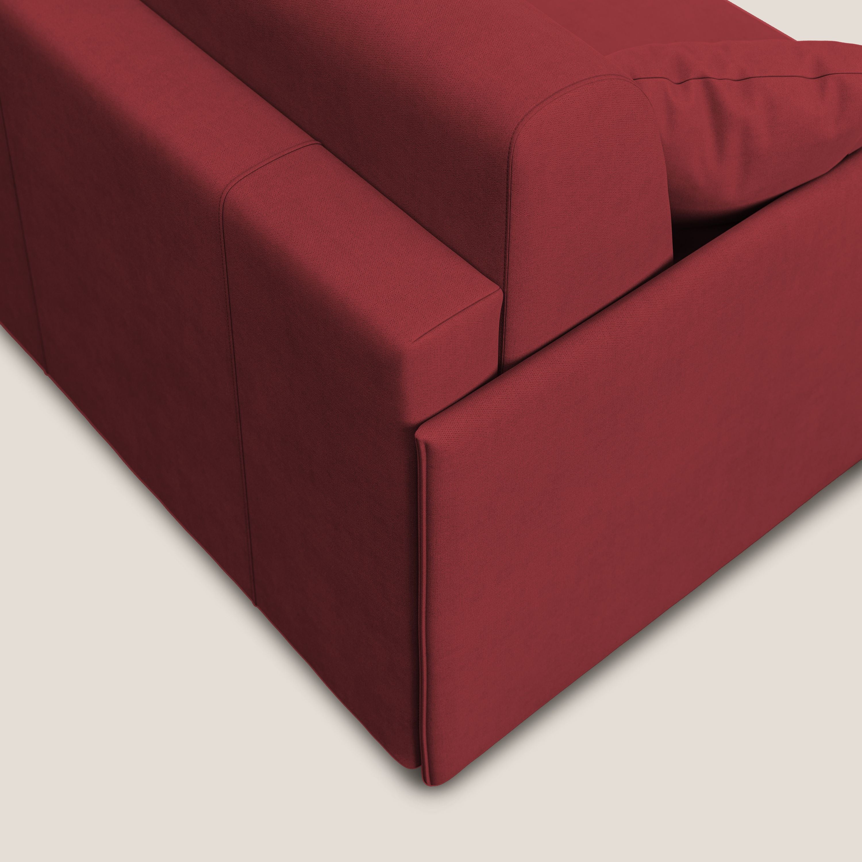 Evans Divano letto angolare con penisola in morbido tessuto impermeabile T02 - divani.store