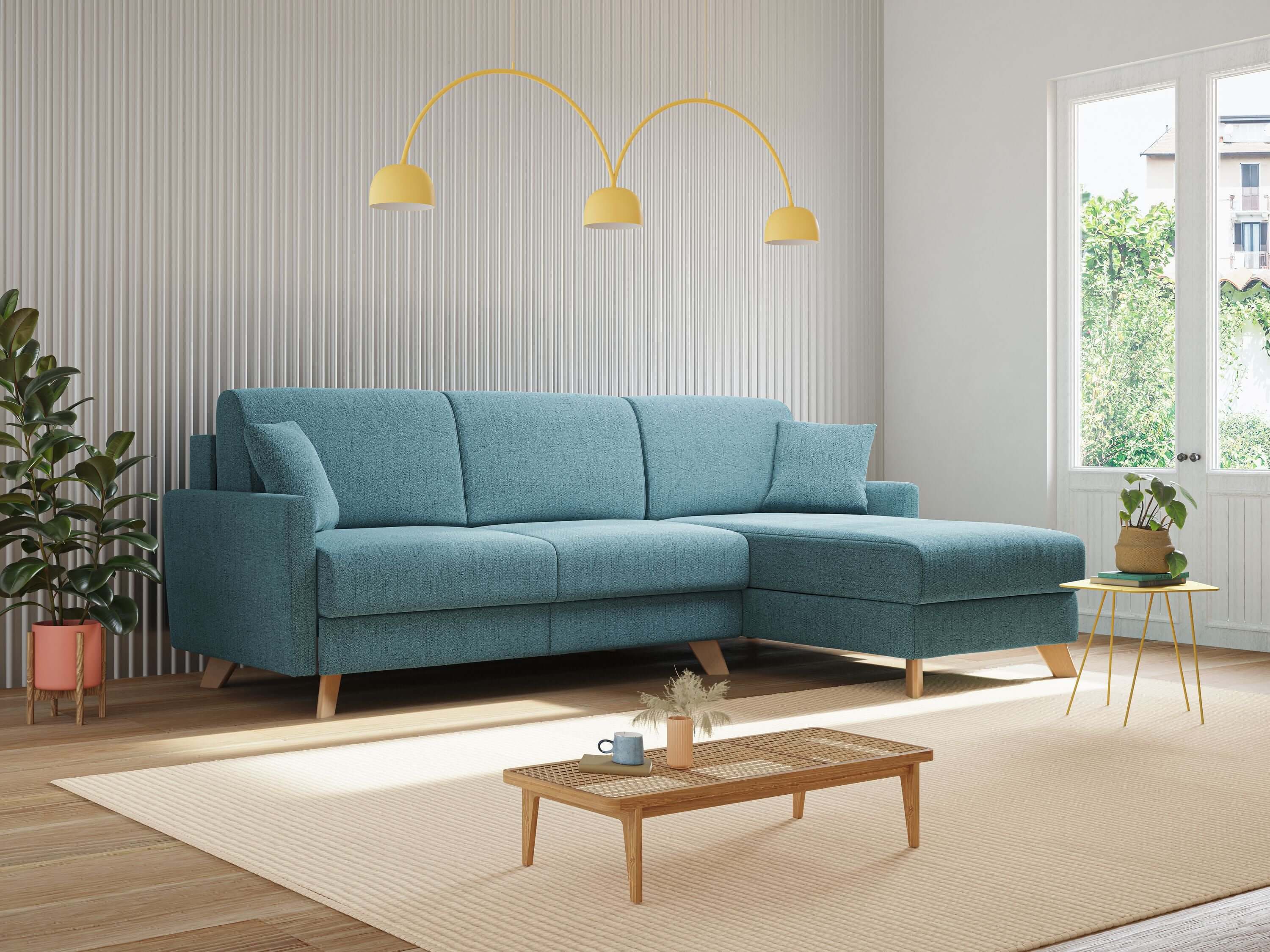 Edgar divano letto angolare in tessuto felis impermeabile T03 - divani.store