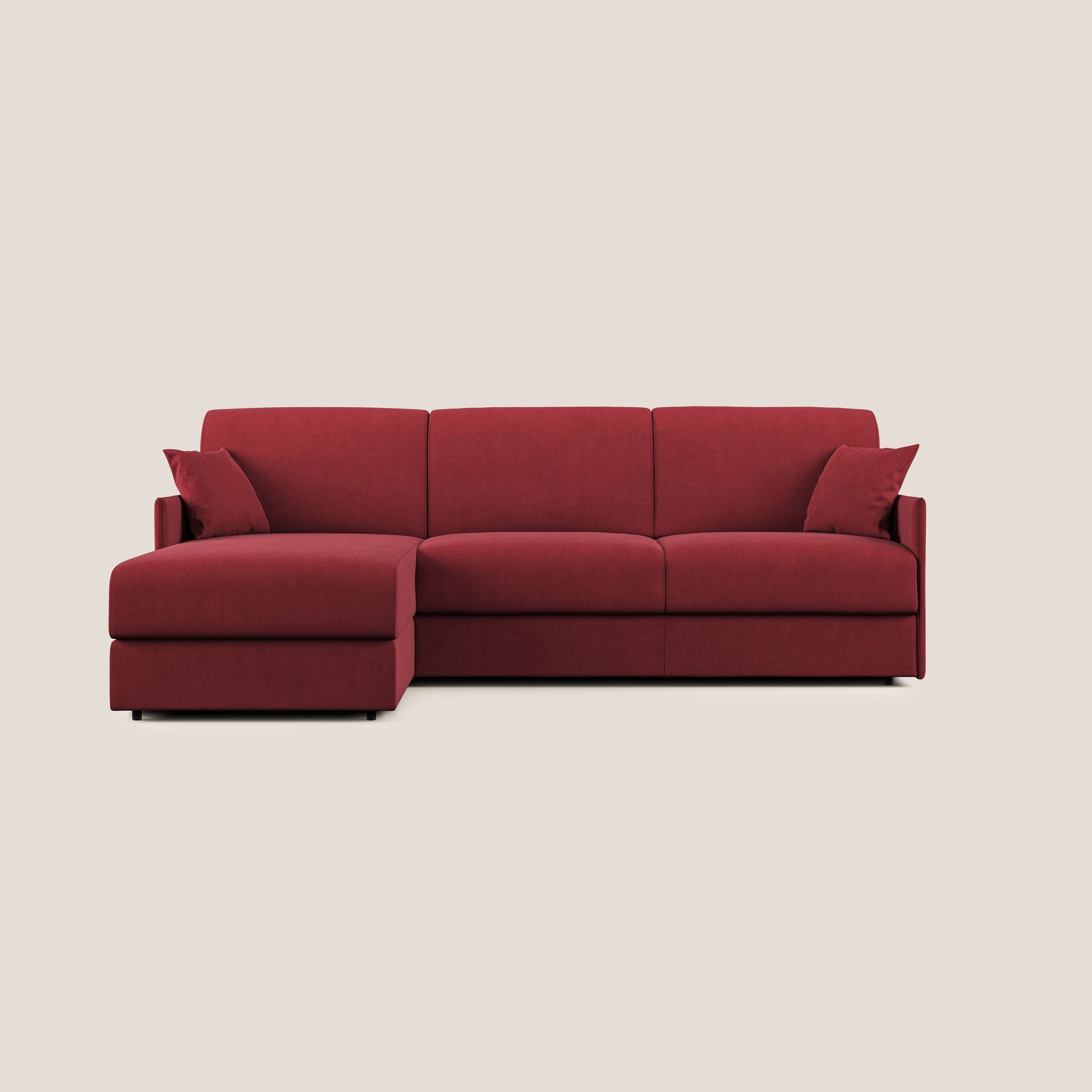 Evans Divano letto angolare con penisola in morbido tessuto impermeabile T02 - divani.store
