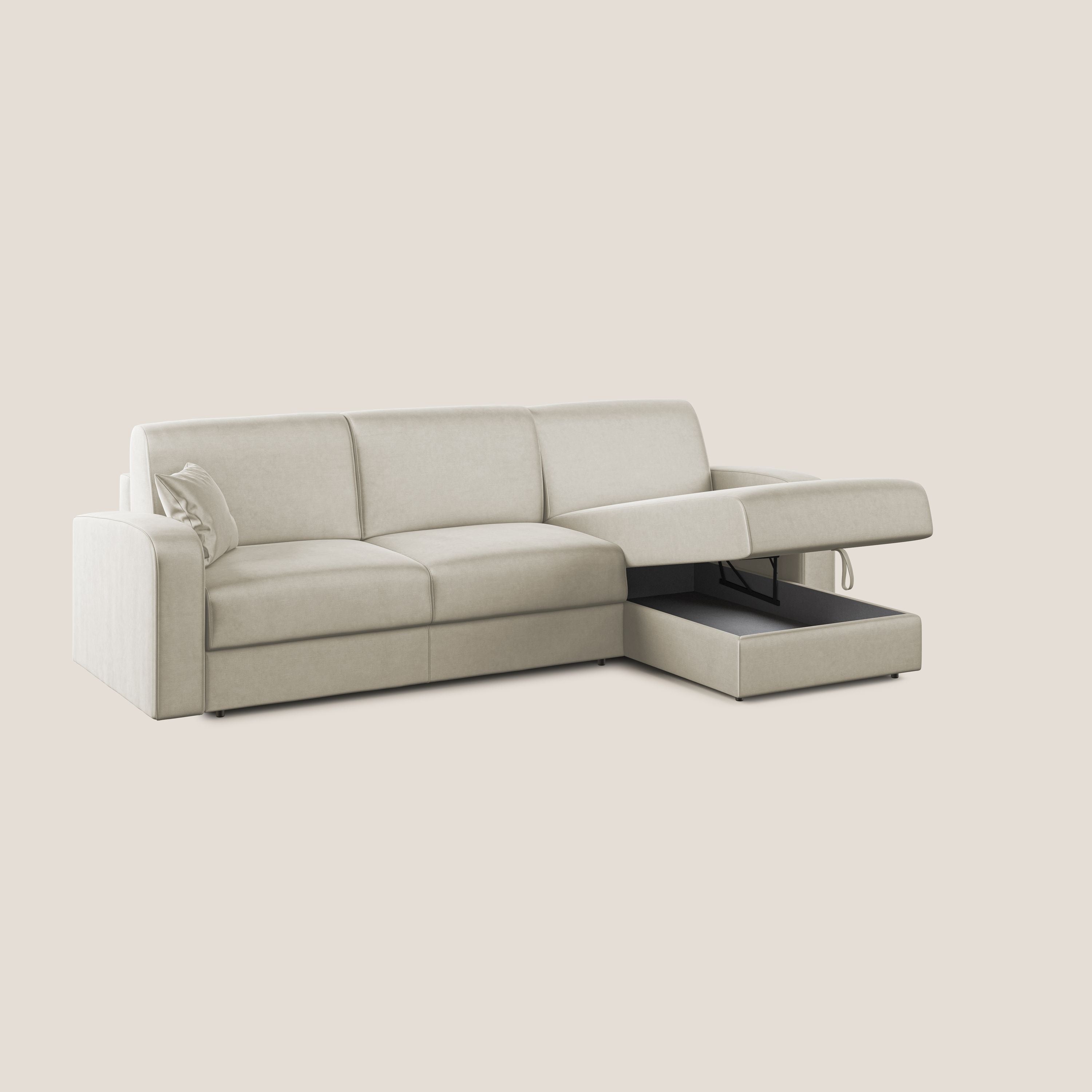 Lebron Divano letto angolare con penisola in velluto morbido T01 - divani.store